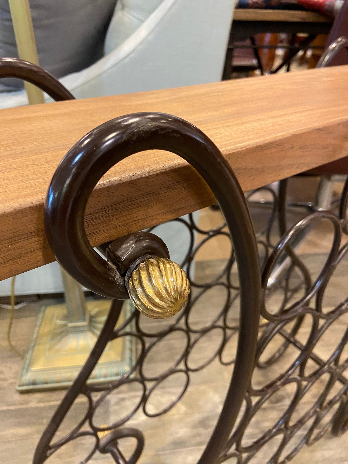 Metal and Wood Wine Rack (23706)