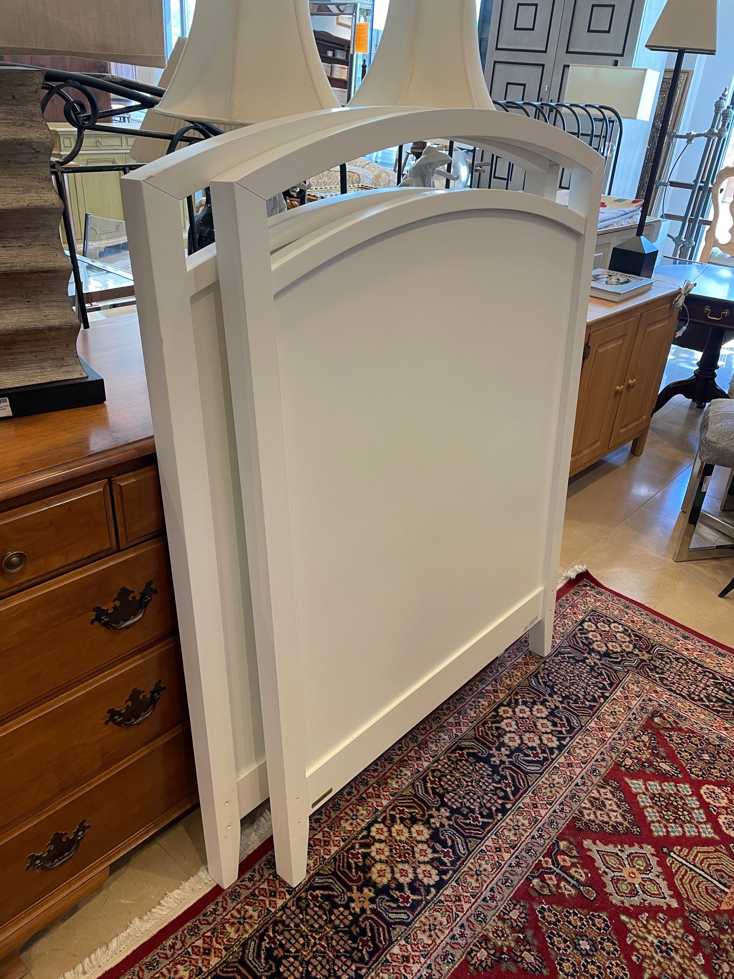 Crate & Barrel White Headboard (0OL002) (Two Available)