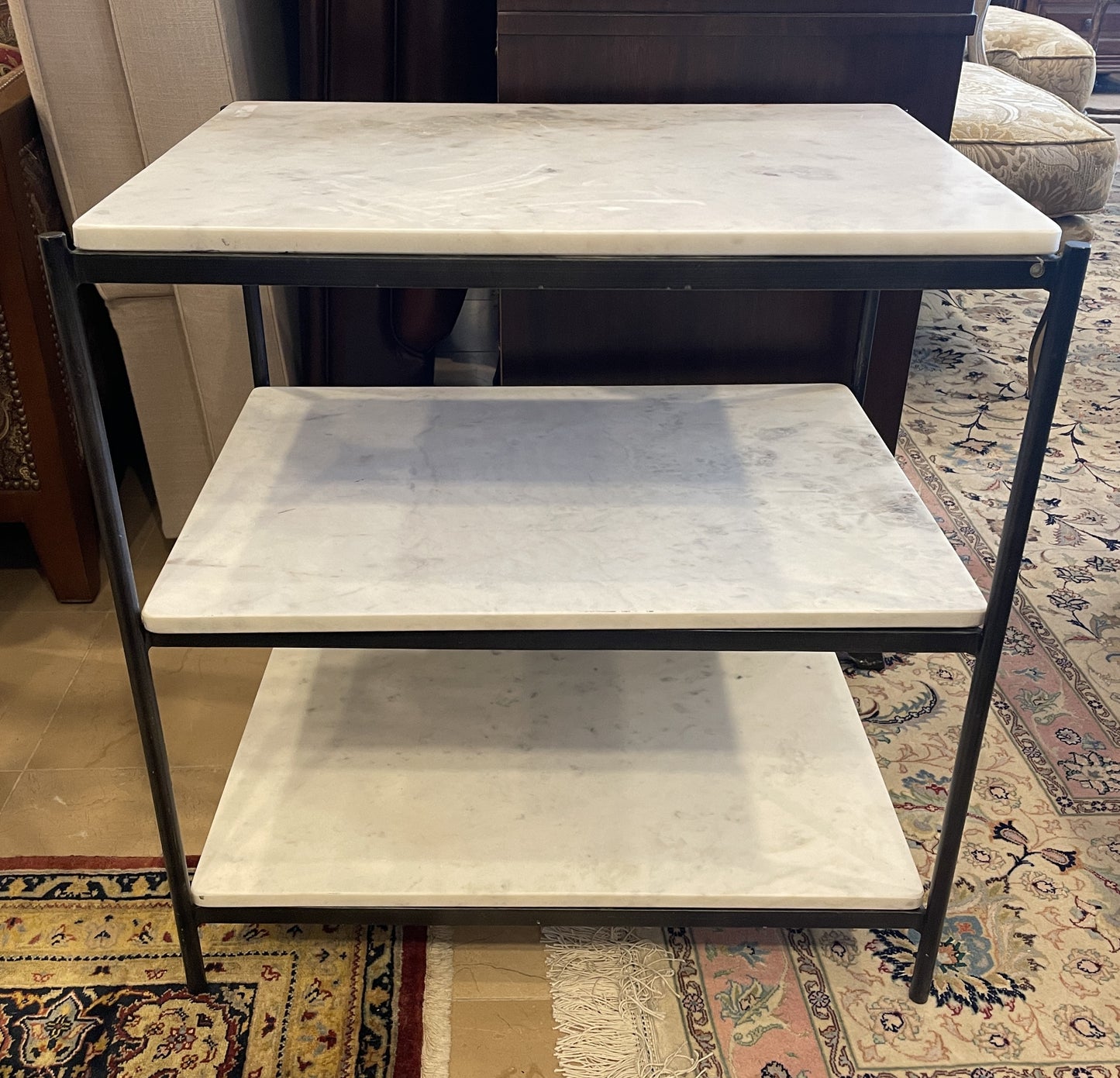 Four Hands Three Tier Iron and Stone end table (0H300P)