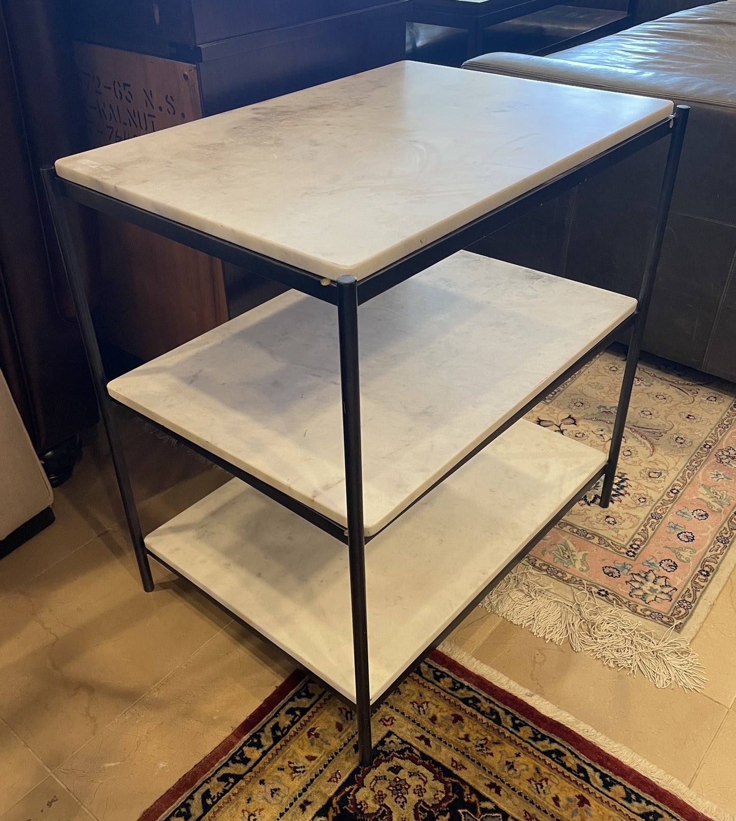 Four Hands Three Tier Iron and Stone end table (0H300P)