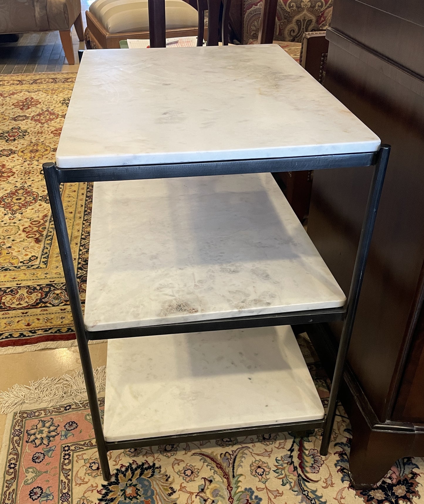 Four Hands Three Tier Iron and Stone end table (0H300P)