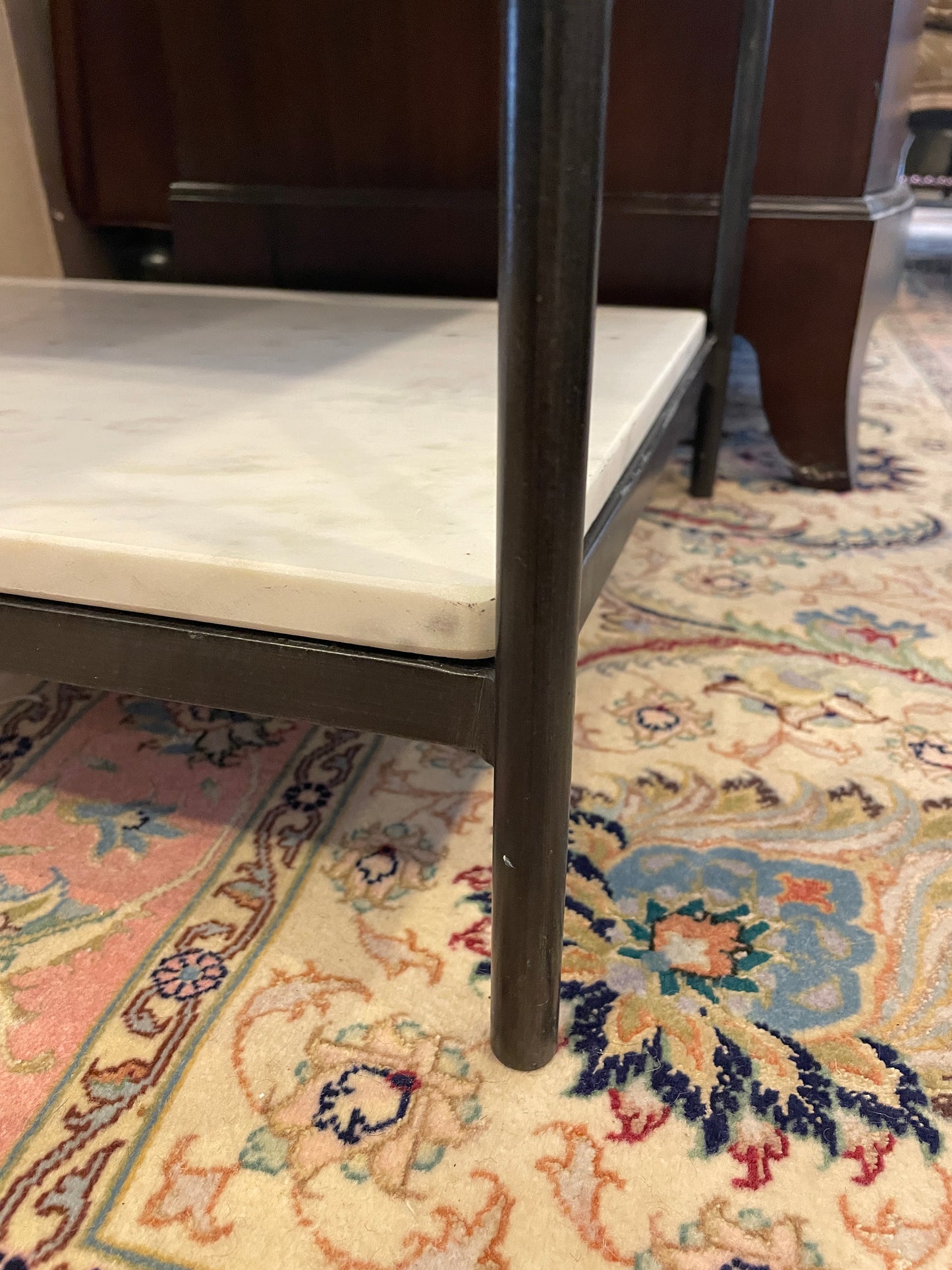 Four Hands Three Tier Iron and Stone end table (0H300P)