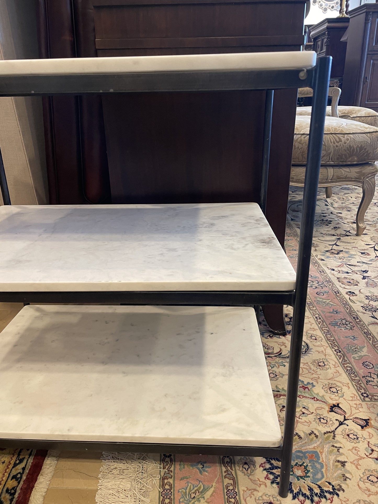 Four Hands Three Tier Iron and Stone end table (0H300P)