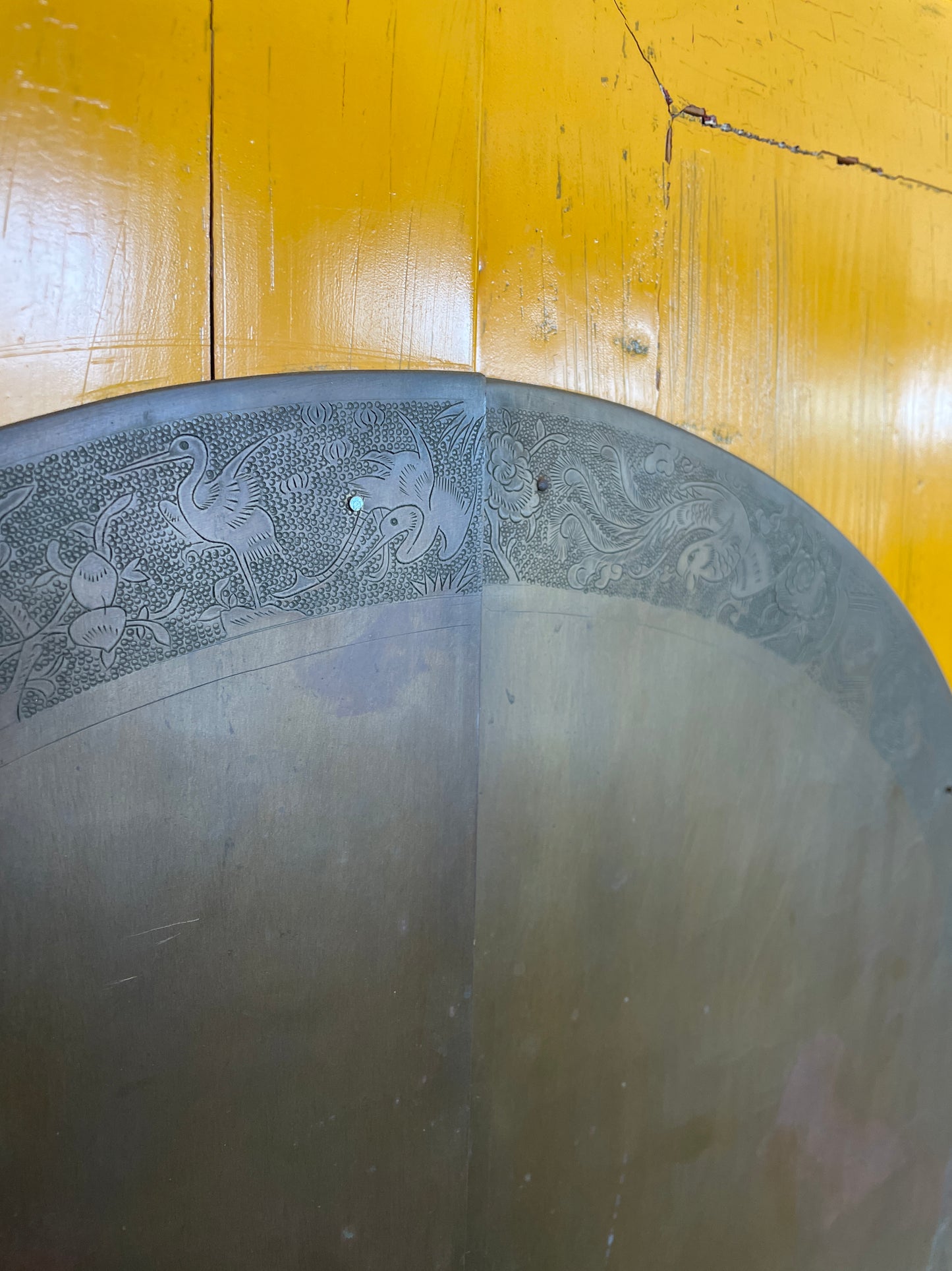 Antique Mustard Chinese Wedding Cabinet AS IS (0A900P)