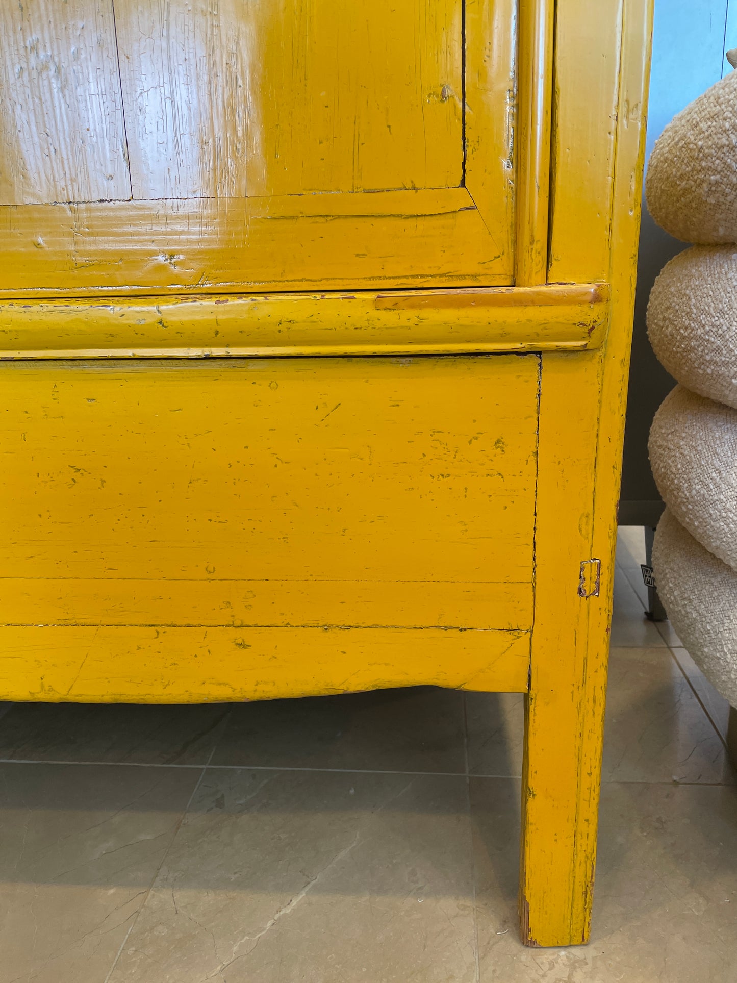 Antique Mustard Chinese Wedding Cabinet AS IS (0A900P)