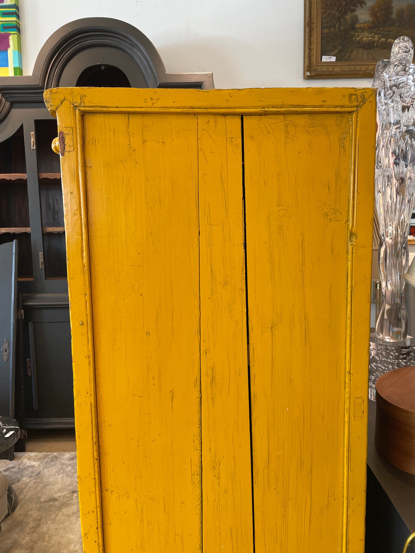 Antique Mustard Chinese Wedding Cabinet AS IS (0A900P)