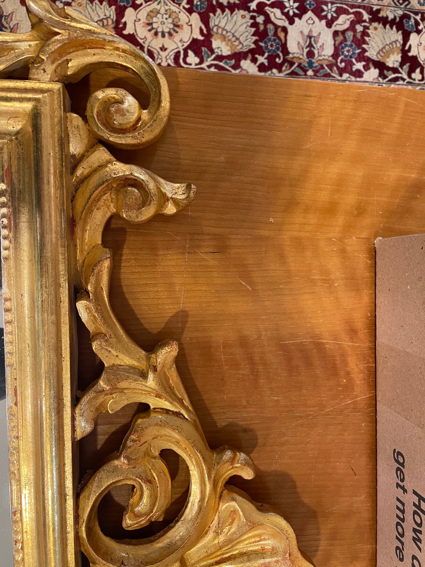Gilded Shell Finial Mirror AS IS (JE31TN)