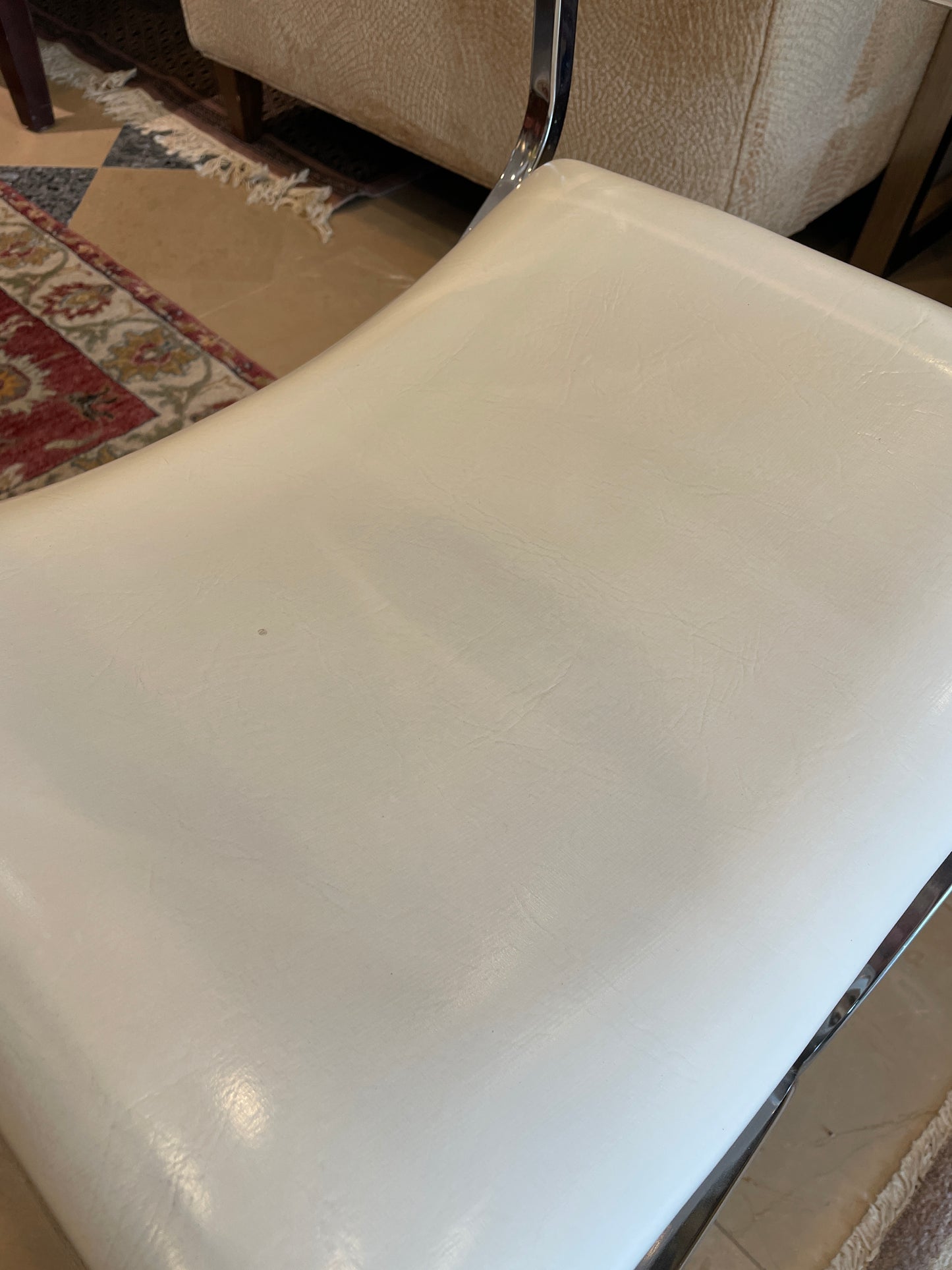 Milo Baughman Acrylic & Leather Director Chairs, Set of 4, AS IS (0A900U)