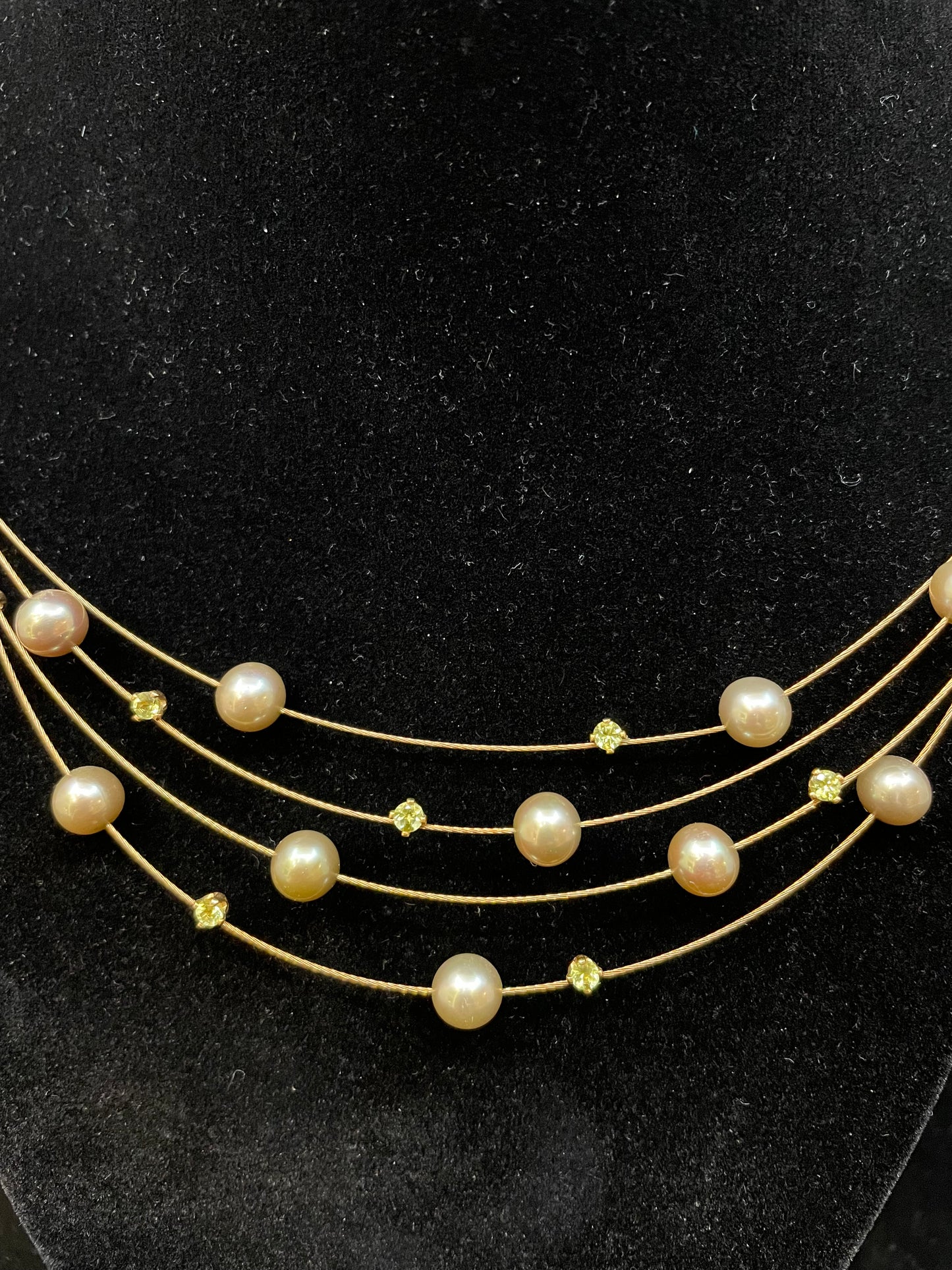 14k Necklace with Pearls & Tourmaline (WHLBN5)