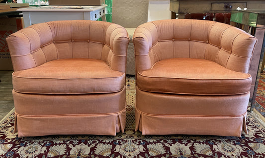 Pr. Vintage Drexel Bucket Chairs on Casters (0CZ001)