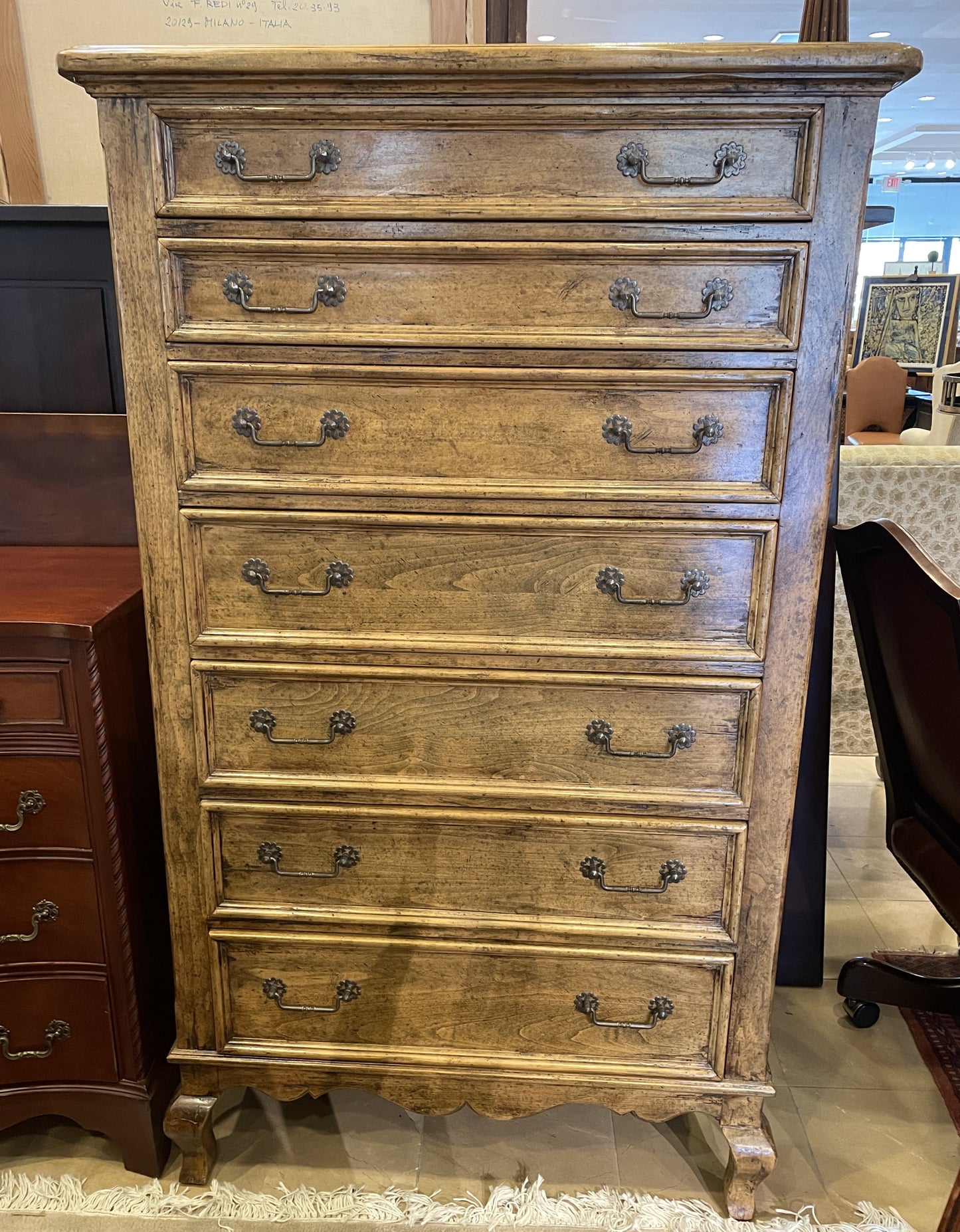 Bausman French Provincial Style Tall Chest of Drawers (0AN007)