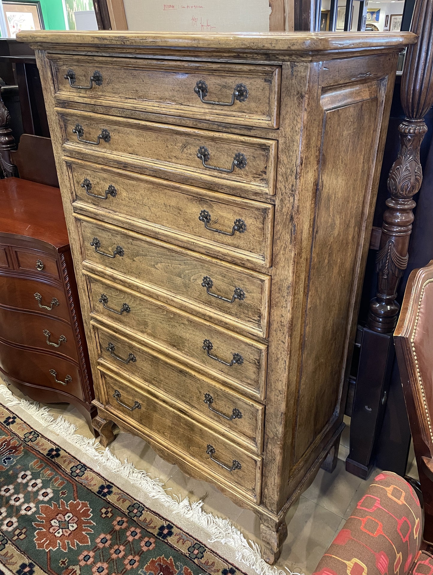 Bausman French Provincial Style Tall Chest of Drawers (0AN007)