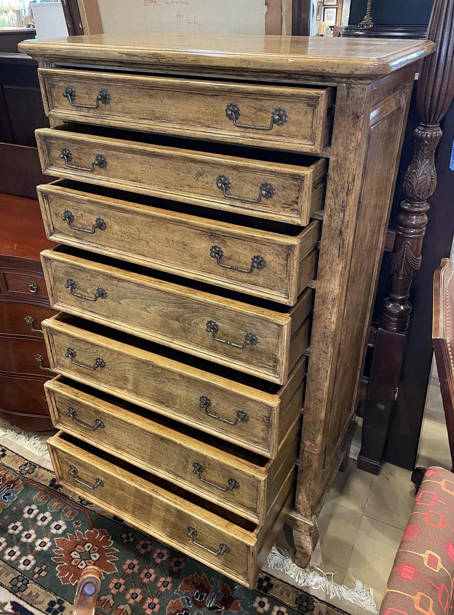 Bausman French Provincial Style Tall Chest of Drawers (0AN007)