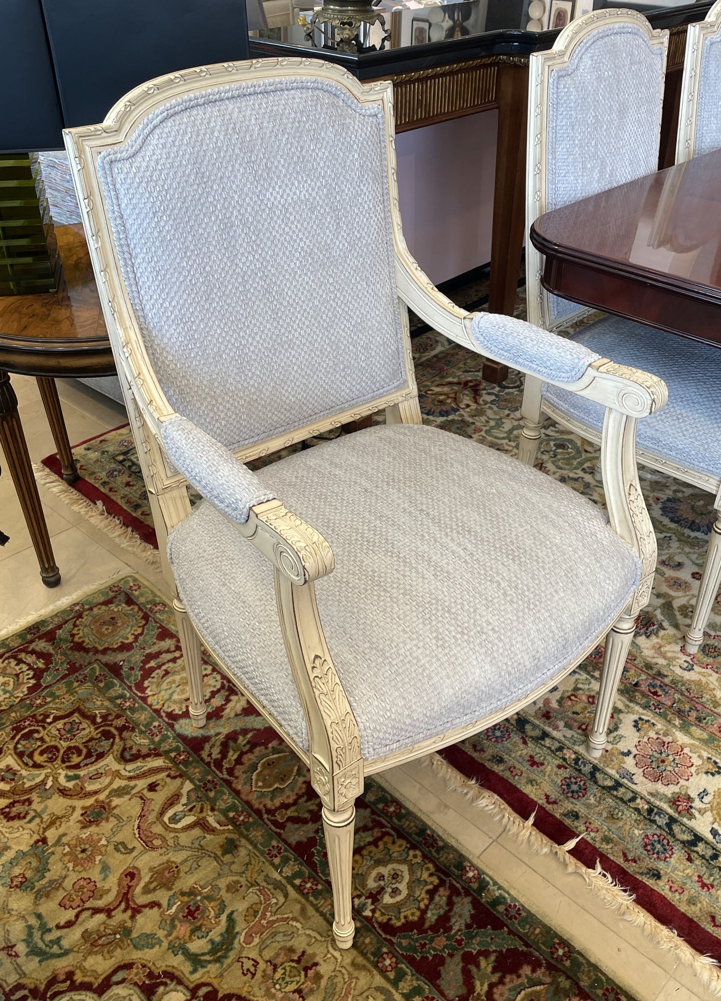 Louis XVI Style Dining Chairs, set of 10 (00Y007)