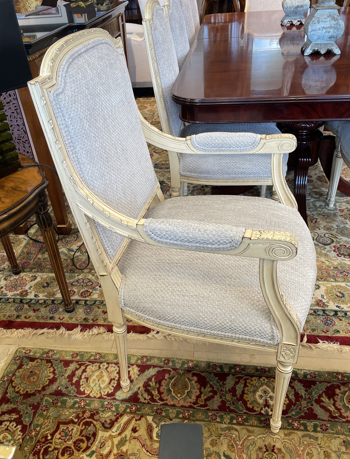 Louis XVI Style Dining Chairs, set of 10 (00Y007)