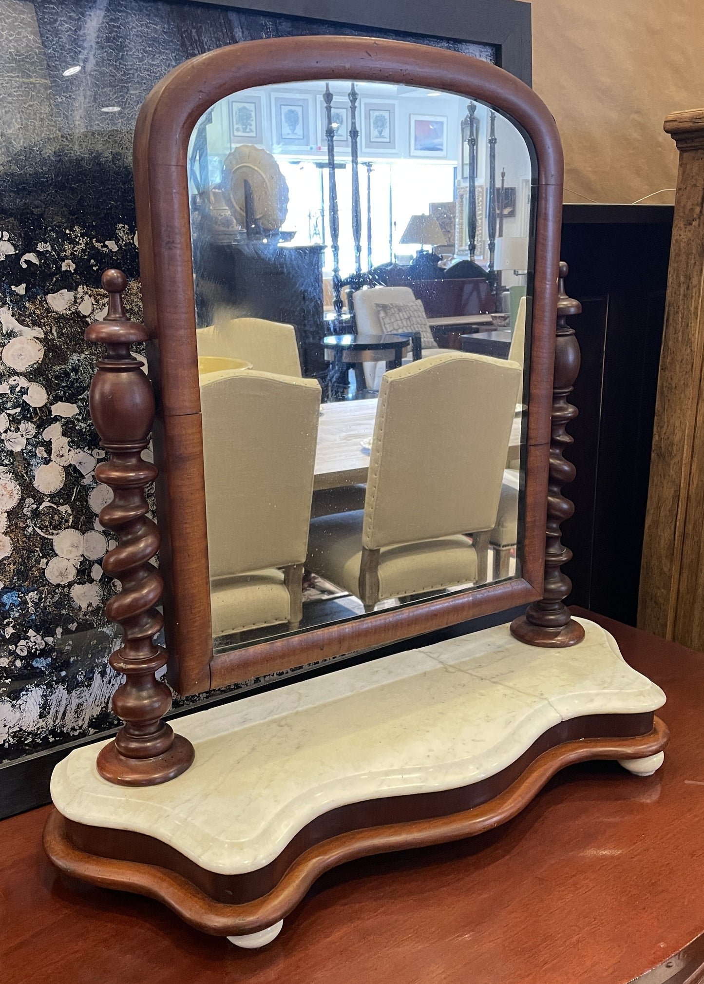 Antique Barley Twist Shaving Mirror, AS IS (0KT006)