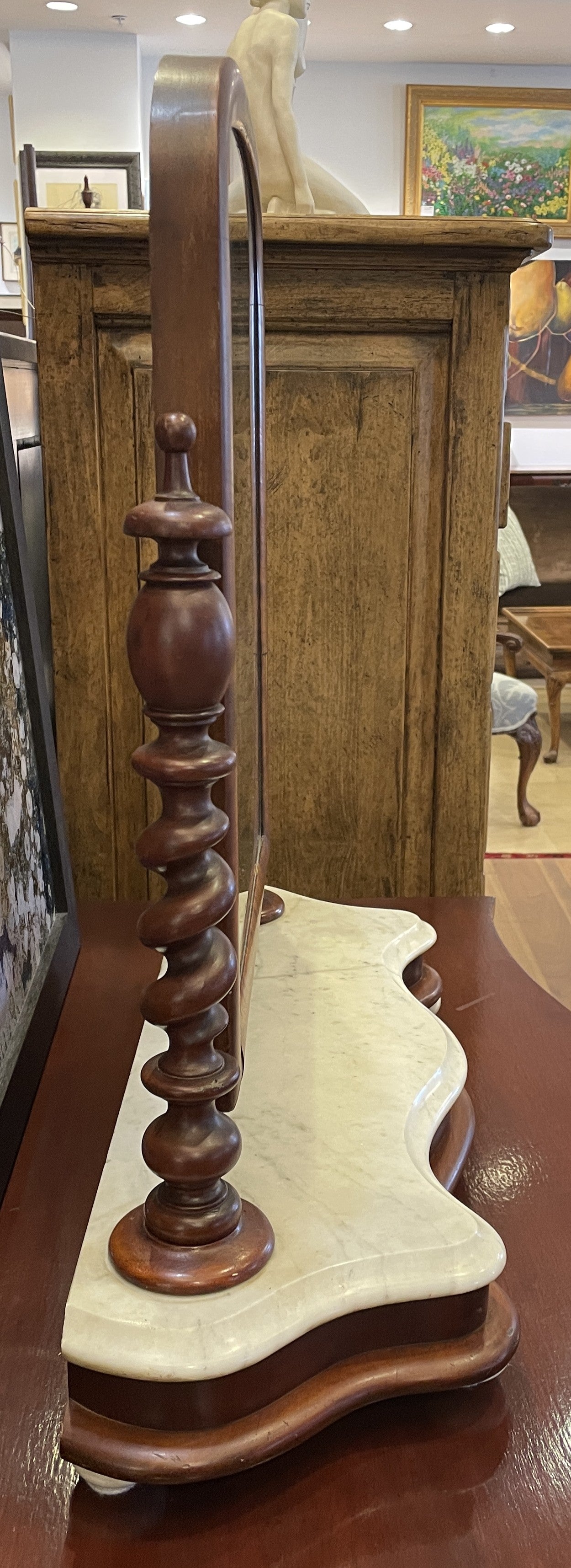 Antique Barley Twist Shaving Mirror, AS IS (0KT006)