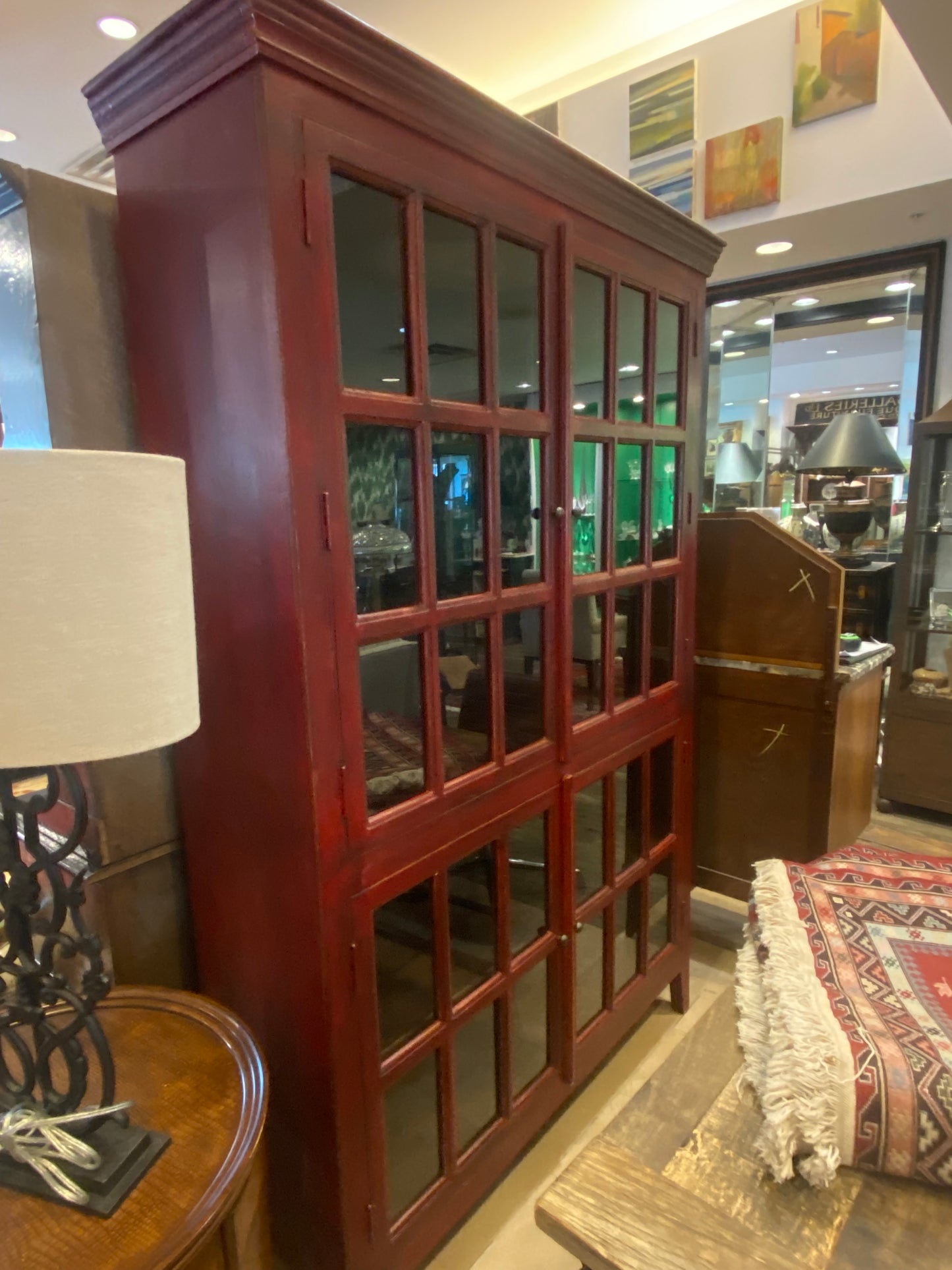 Red Two-Door Bookcase (24732)