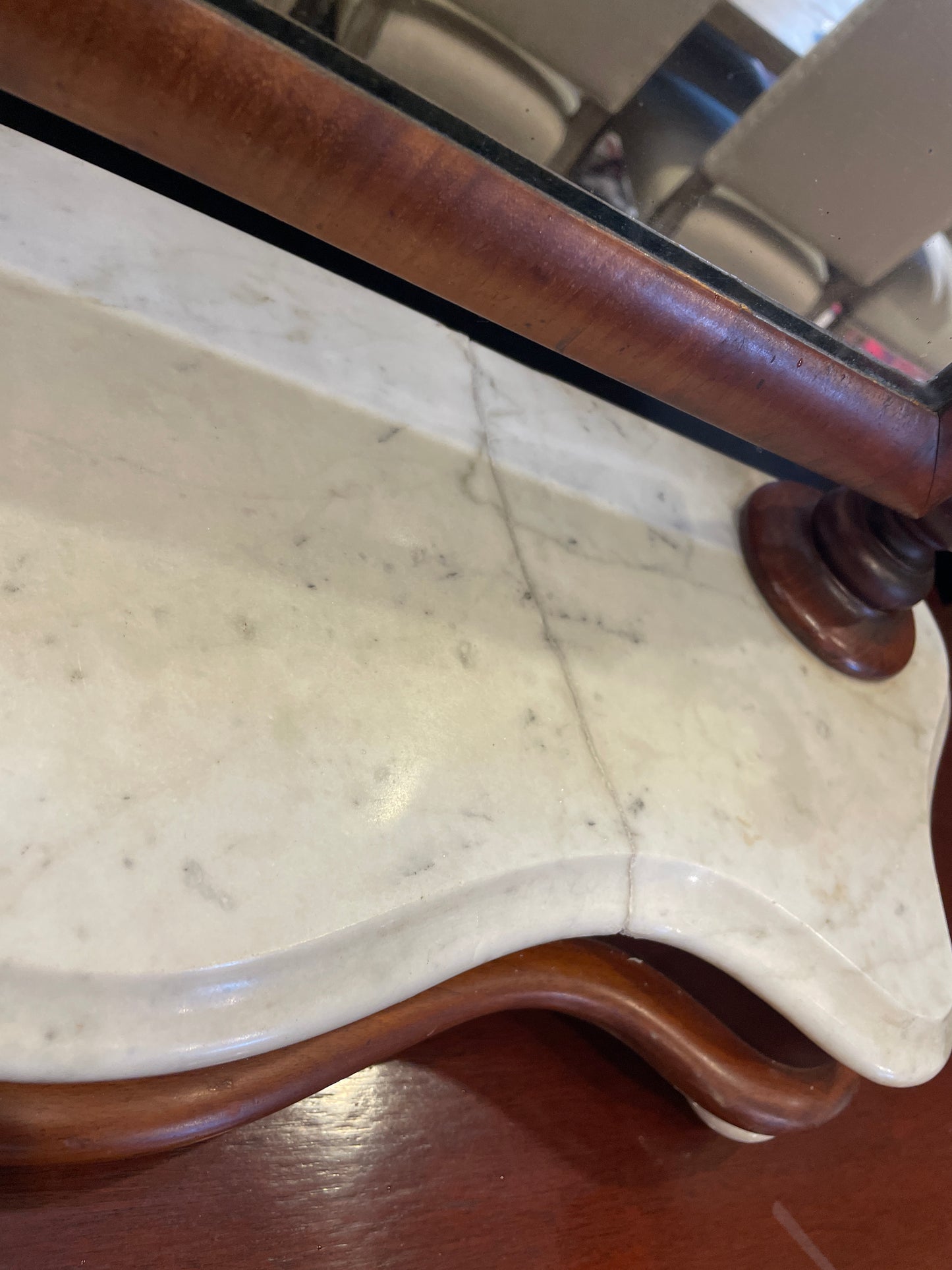 Antique Barley Twist Shaving Mirror, AS IS (0KT006)