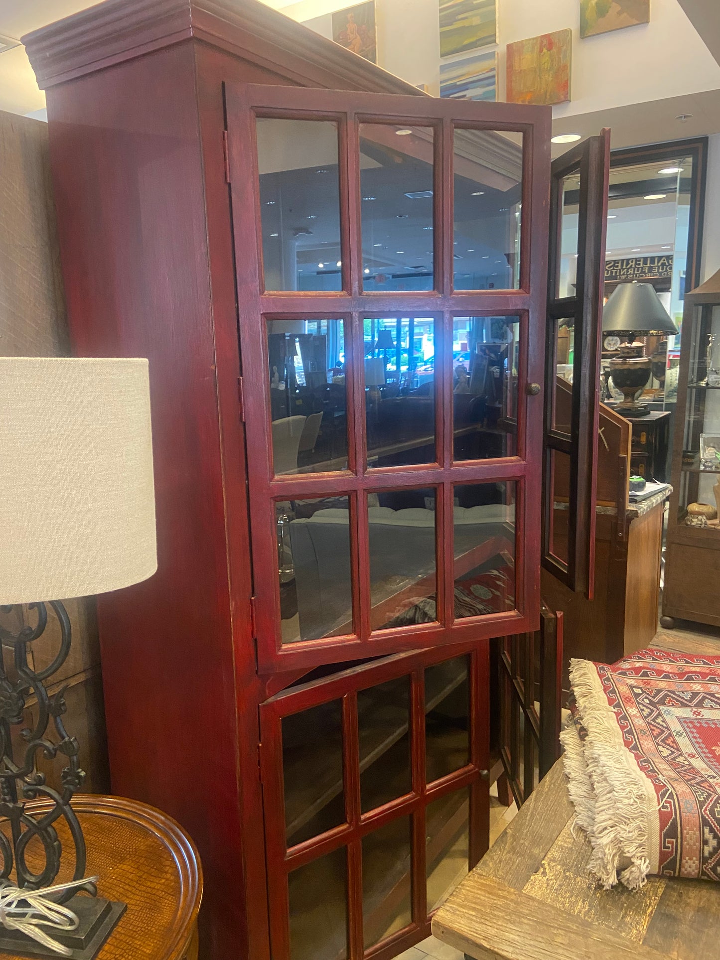 Red Two-Door Bookcase (24732)