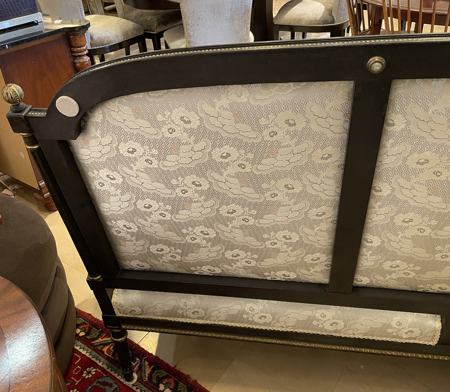 Louis XVI Style Settee in Silk, AS IS (00Y00B)