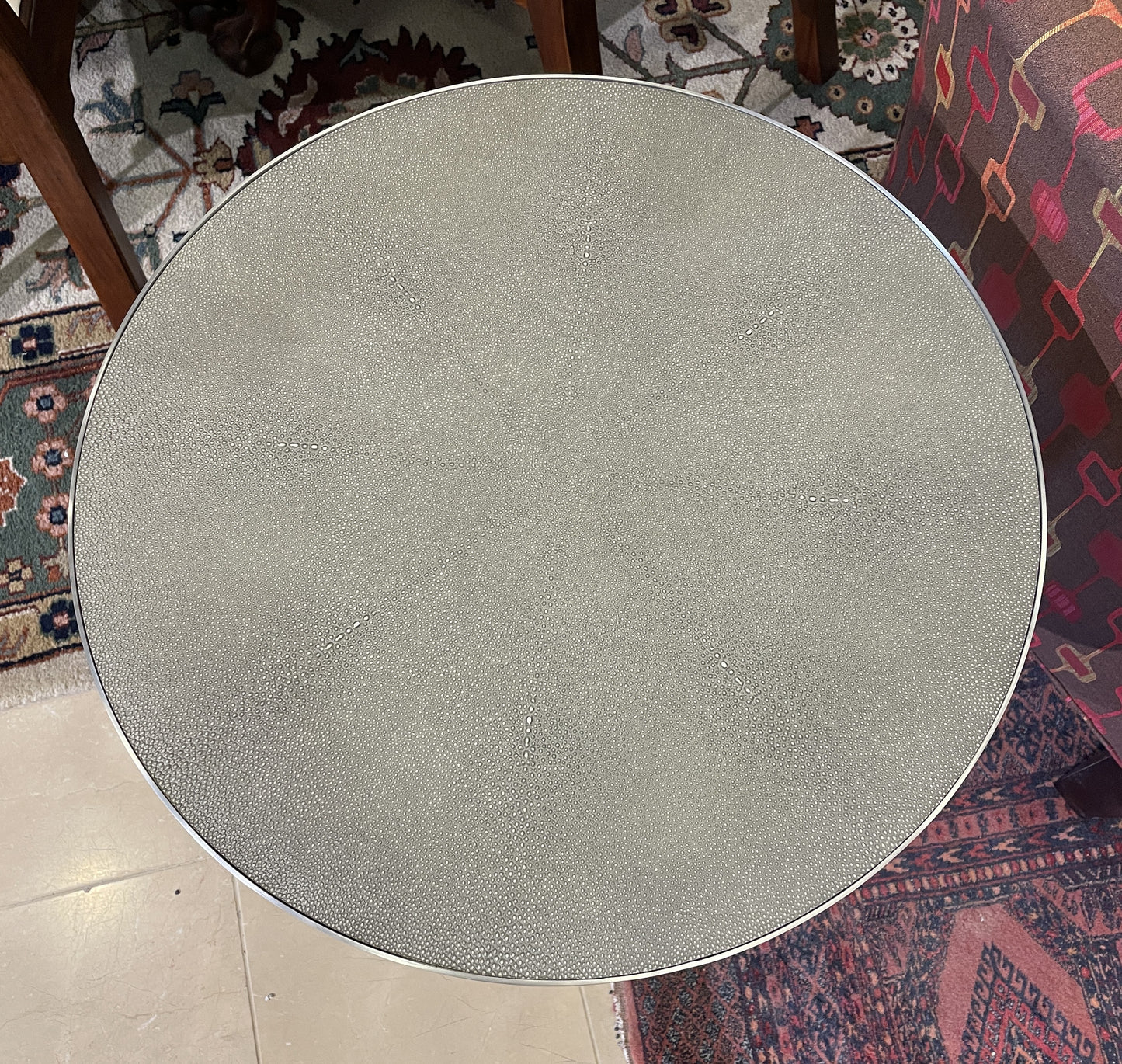 Restoration Hardware Graydon Nesting tables with Shagreen top (033006)