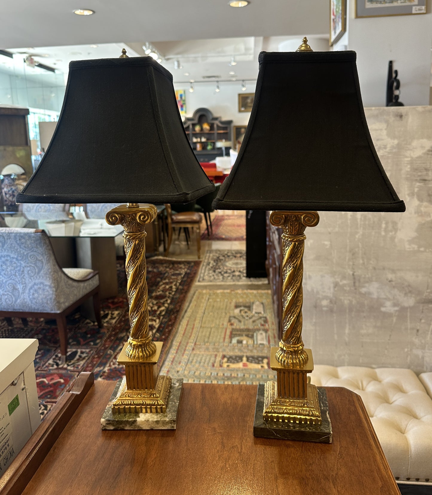 Pair Frederick Cooper Neoclassical Column Lamps (0MJ00D)