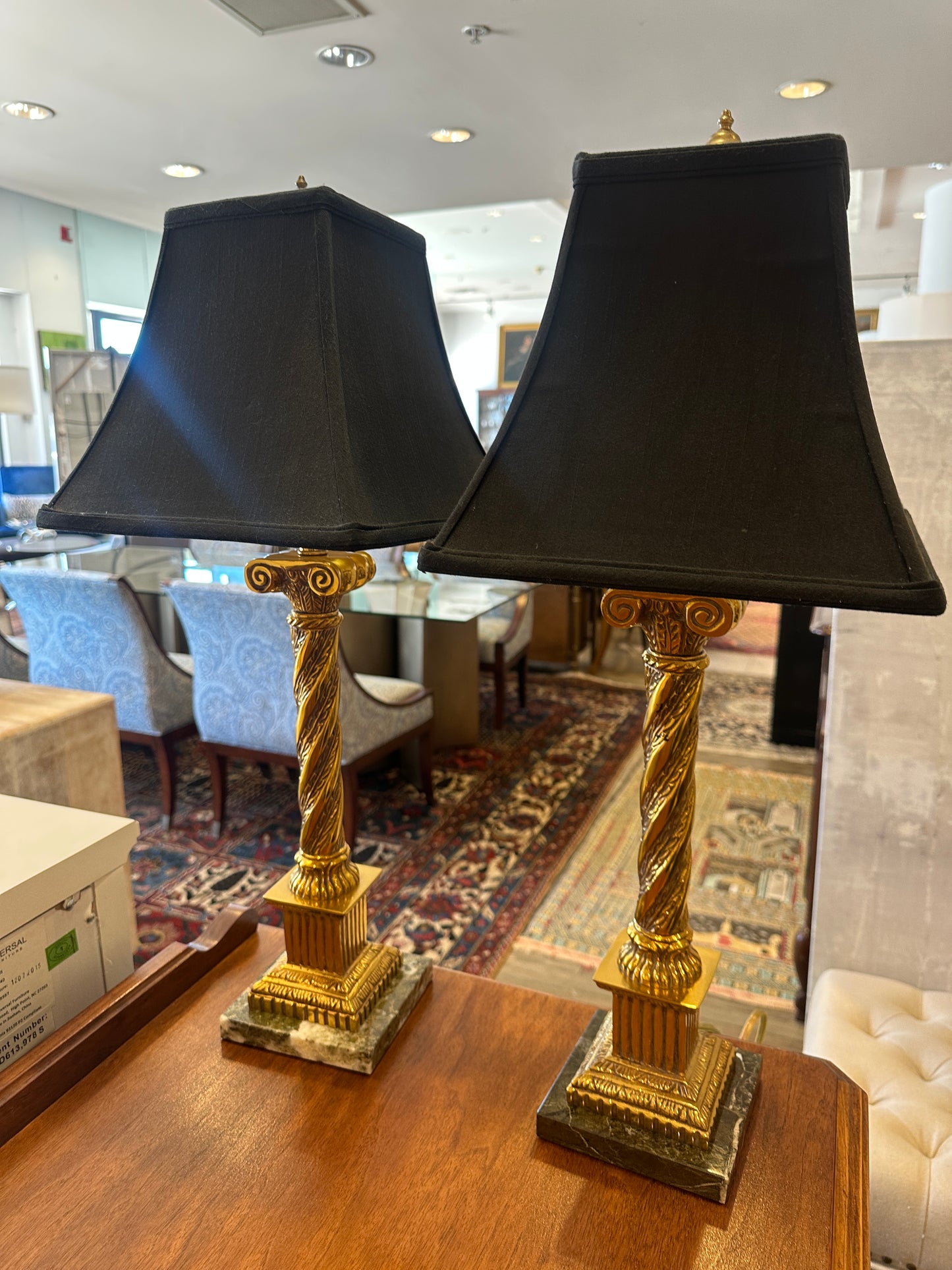 Pair Frederick Cooper Neoclassical Column Lamps (0MJ00D)