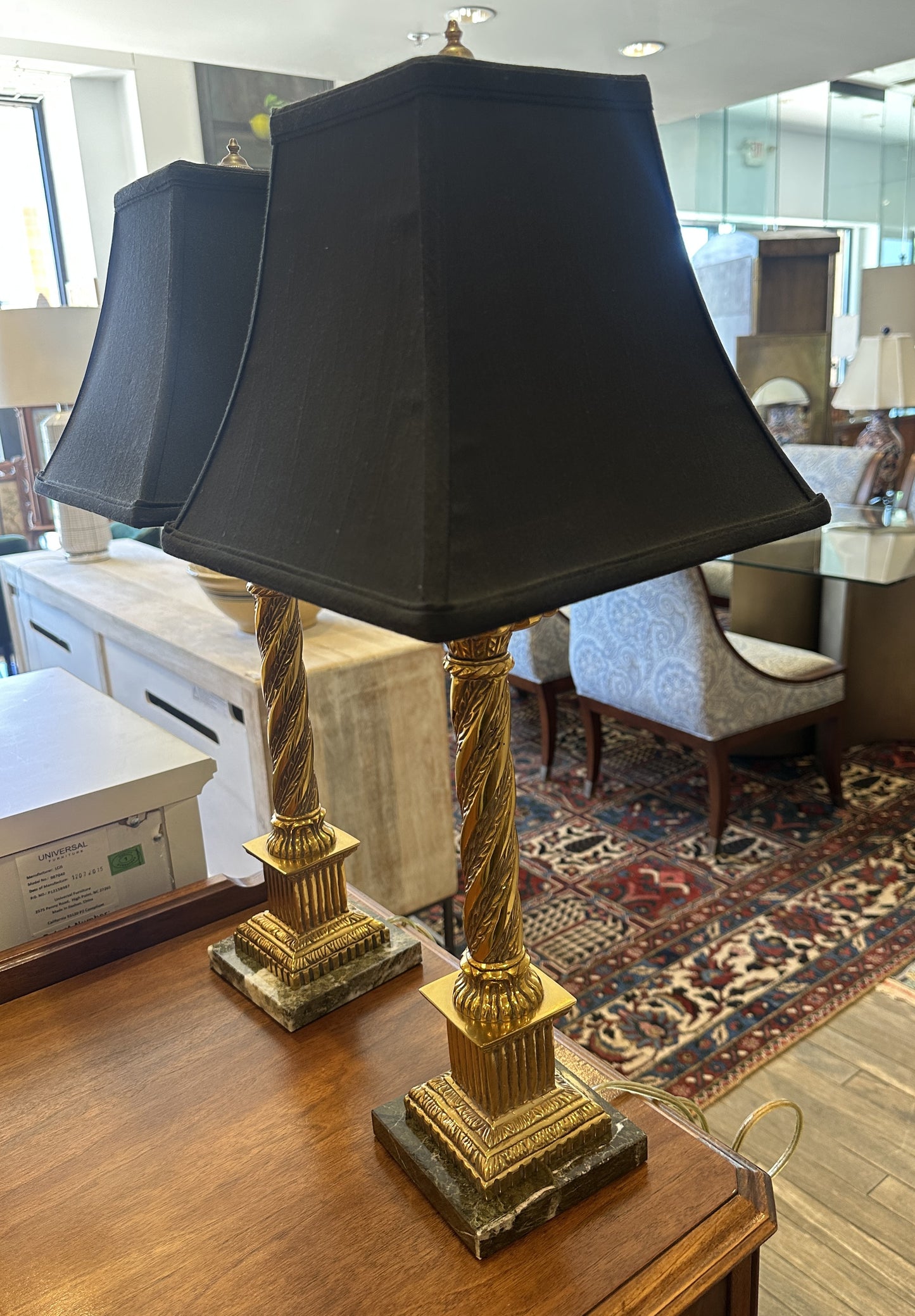 Pair Frederick Cooper Neoclassical Column Lamps (0MJ00D)