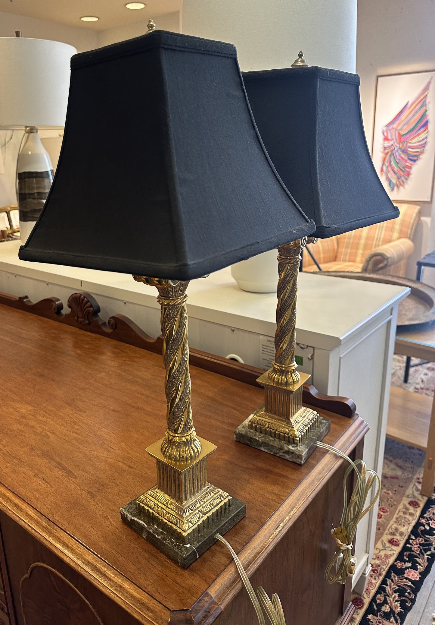 Pair Frederick Cooper Neoclassical Column Lamps (0MJ00D)