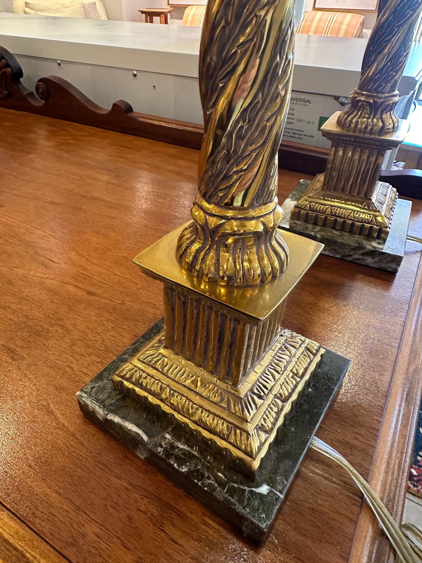 Pair Frederick Cooper Neoclassical Column Lamps (0MJ00D)