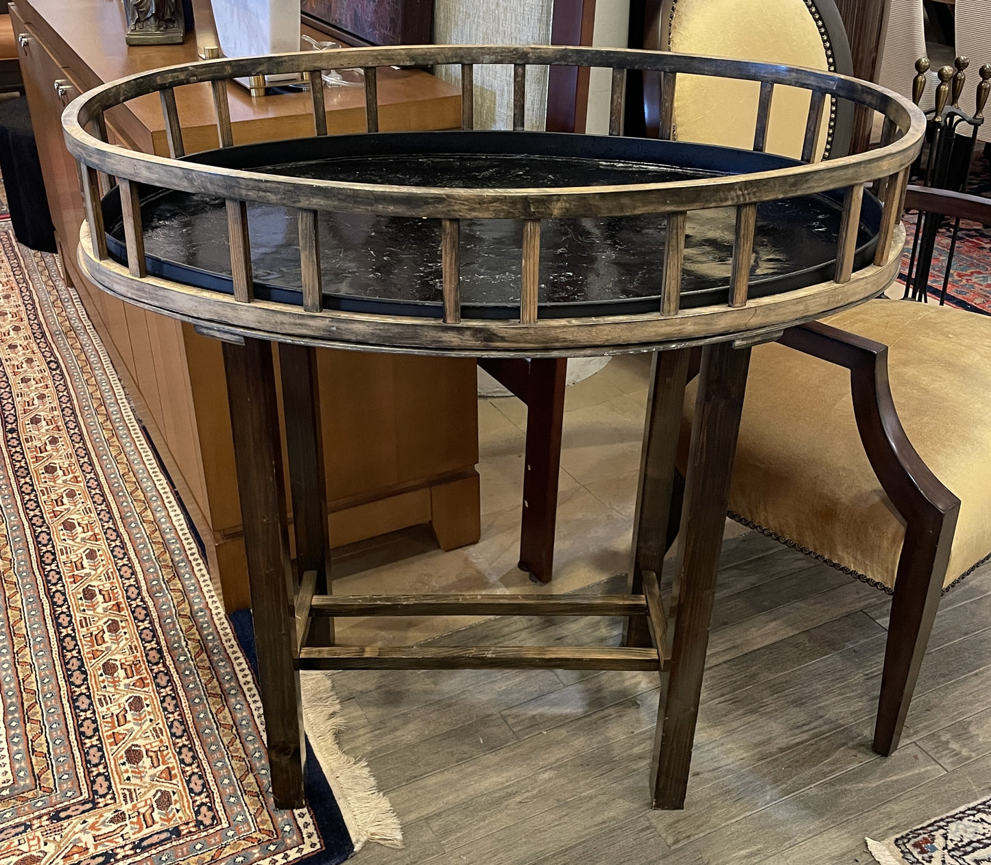 Vienna Liquor Stand/ Plant Stand with insert, AS IS (0H6002)