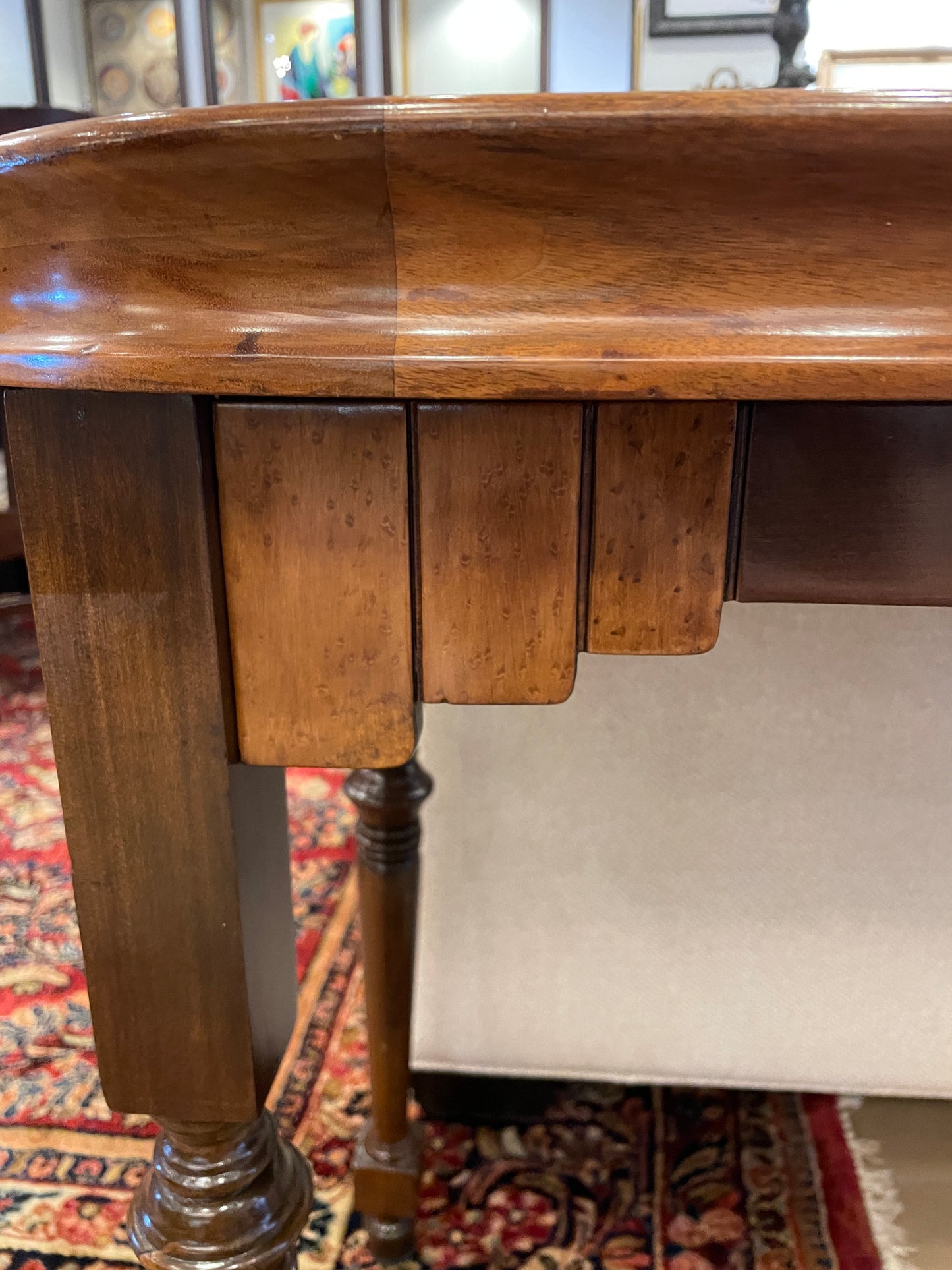 Oval Parquetry Library Table or Bar Table (00Y00H)