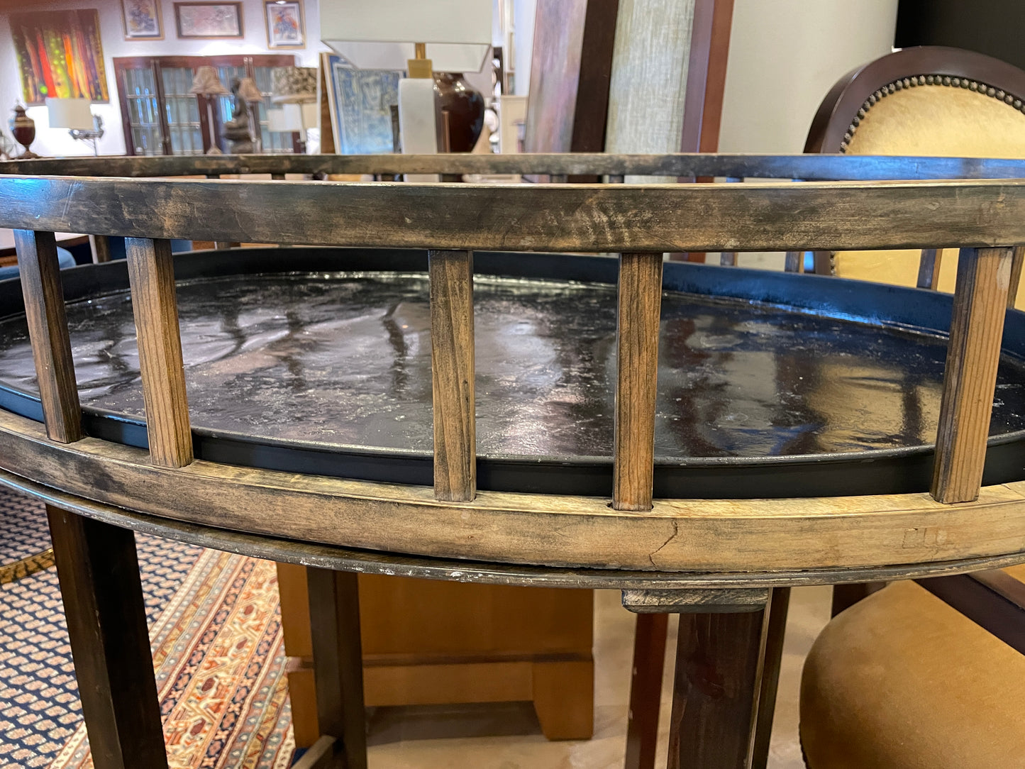 Vienna Liquor Stand/ Plant Stand with insert, AS IS (0H6002)