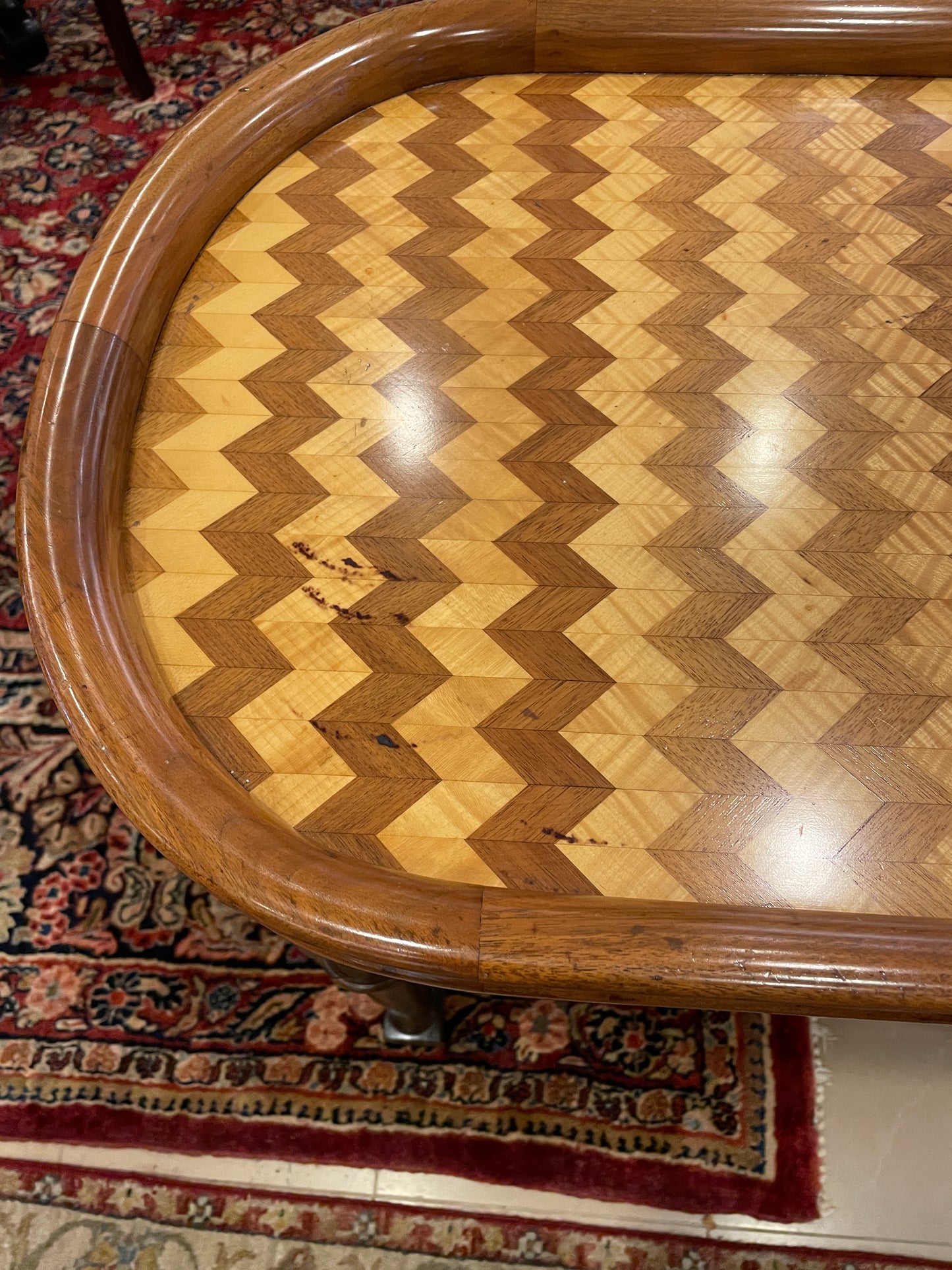 Oval Parquetry Library Table or Bar Table (00Y00H)