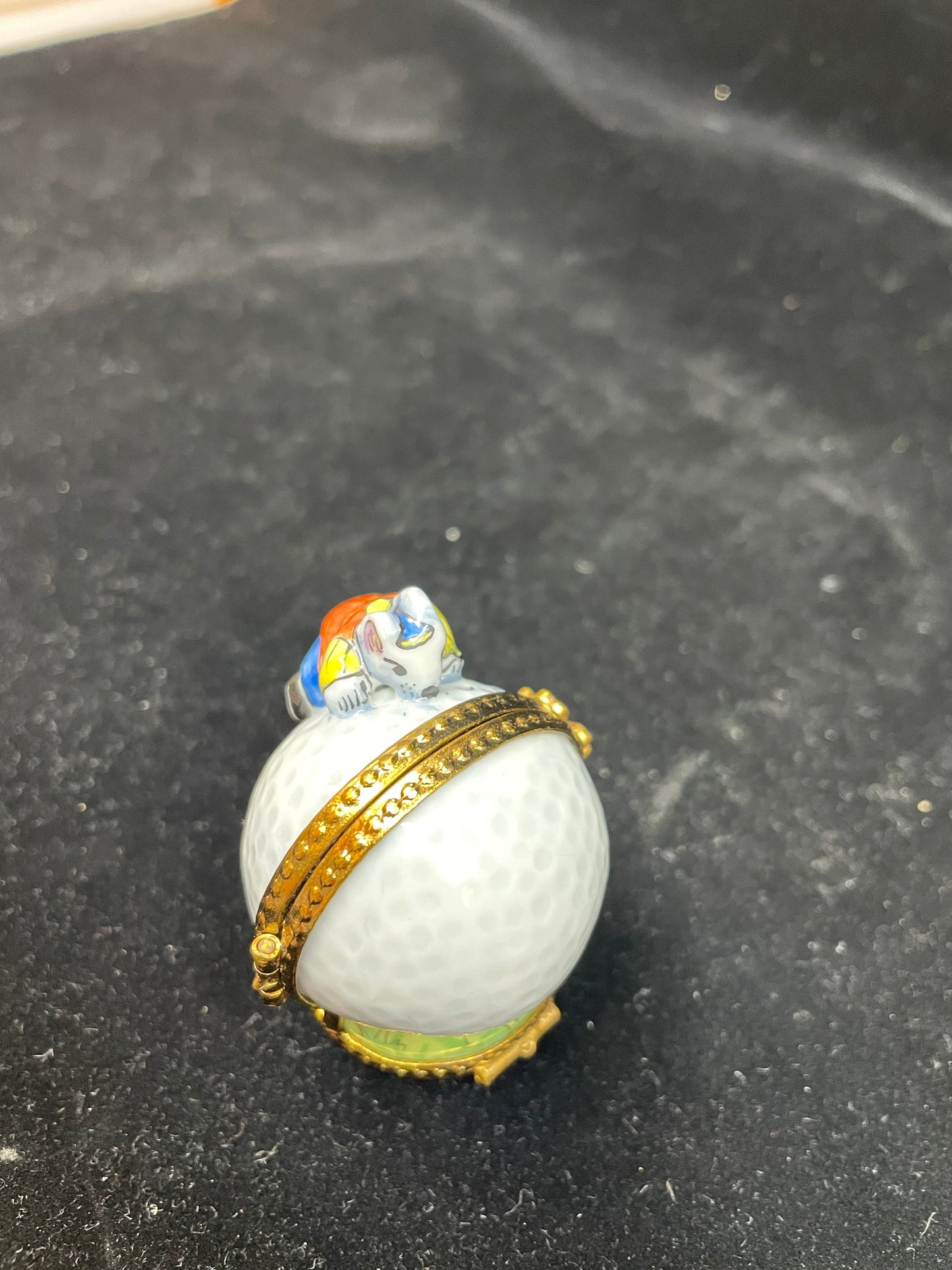 Limoges Golfing Mice Three Hinge Trinket Box (03002H)