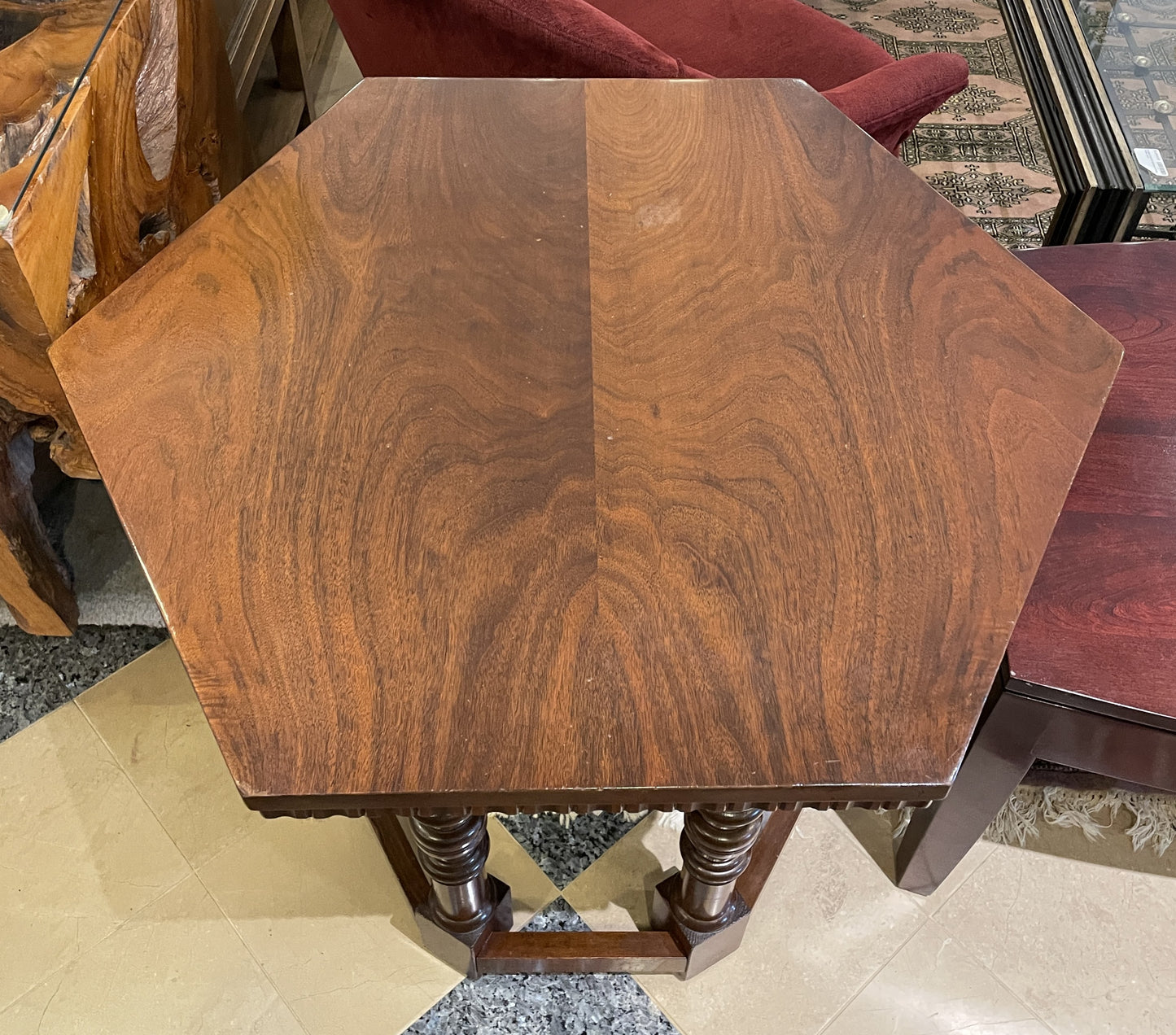 Walnut Hexagon Center Table (00Y00I)