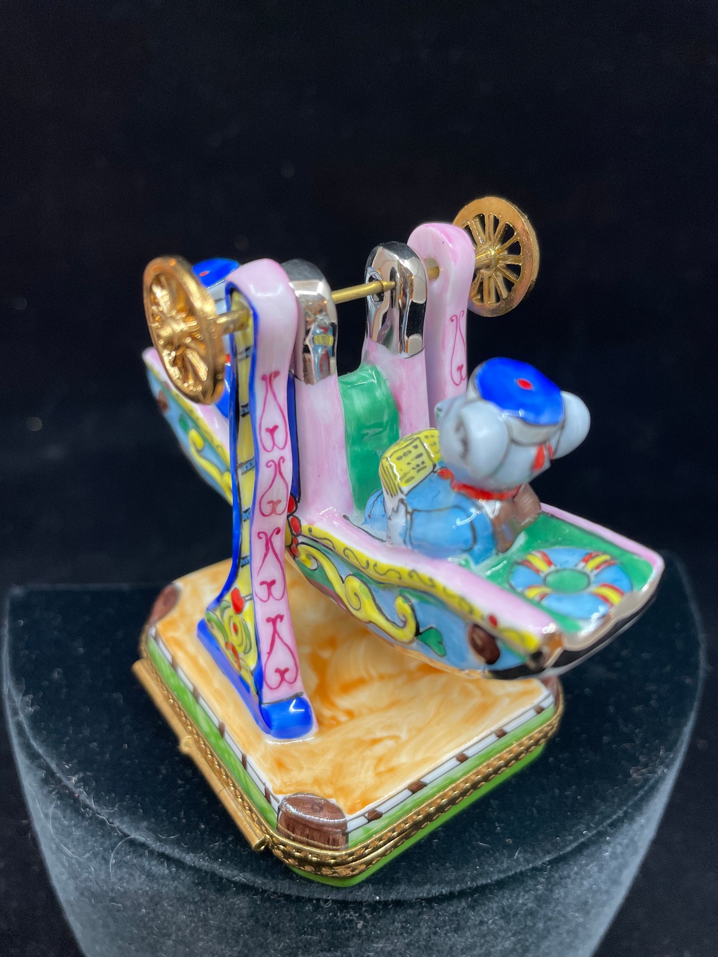 Limoges Carnival Ride with Mice Trinket Box