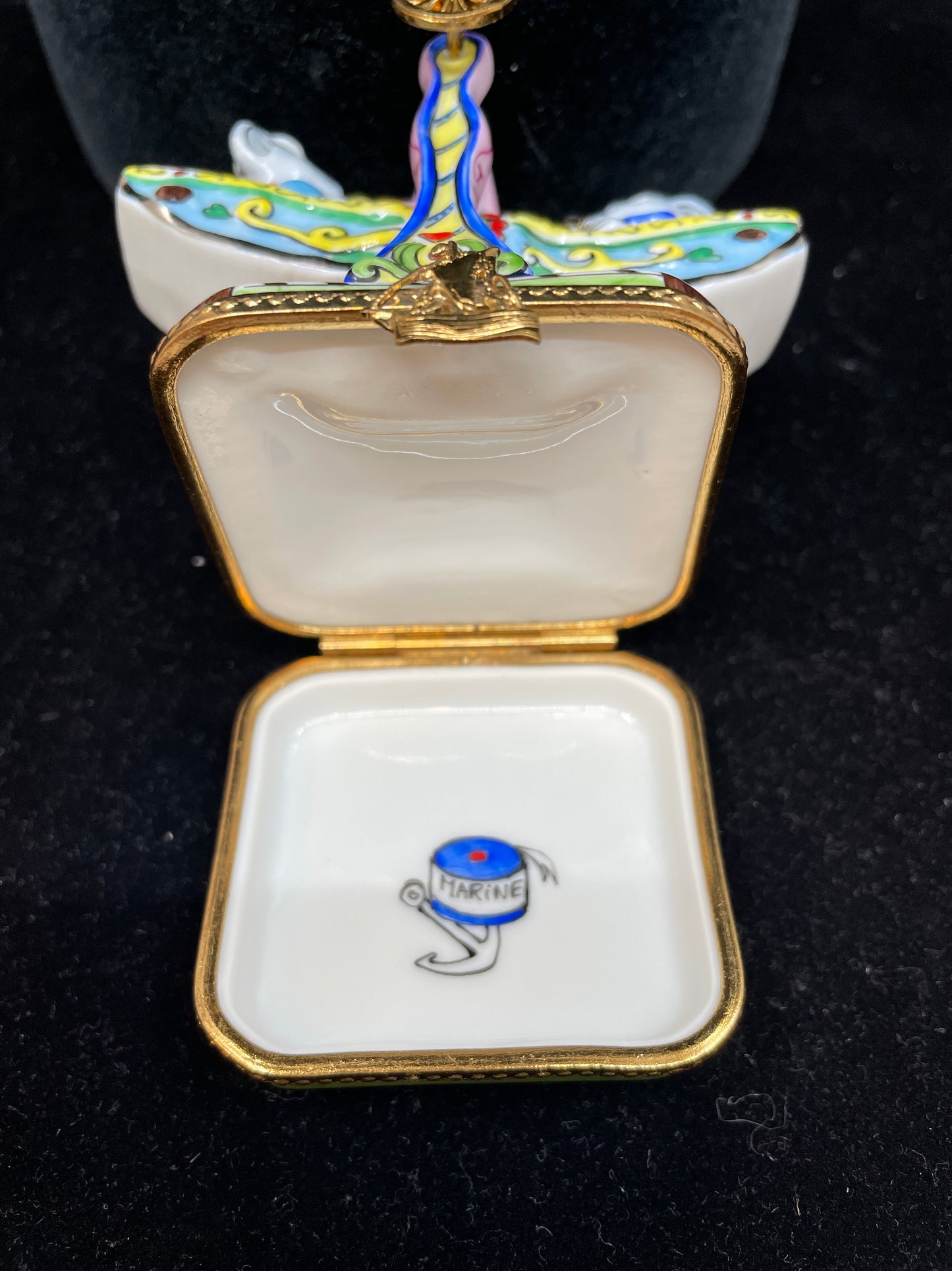 Limoges Carnival Ride with Mice Trinket Box