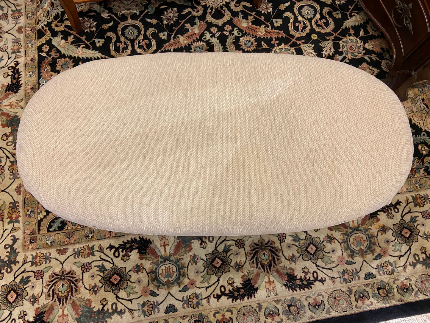 Upholstered Oval Ottoman (27691)