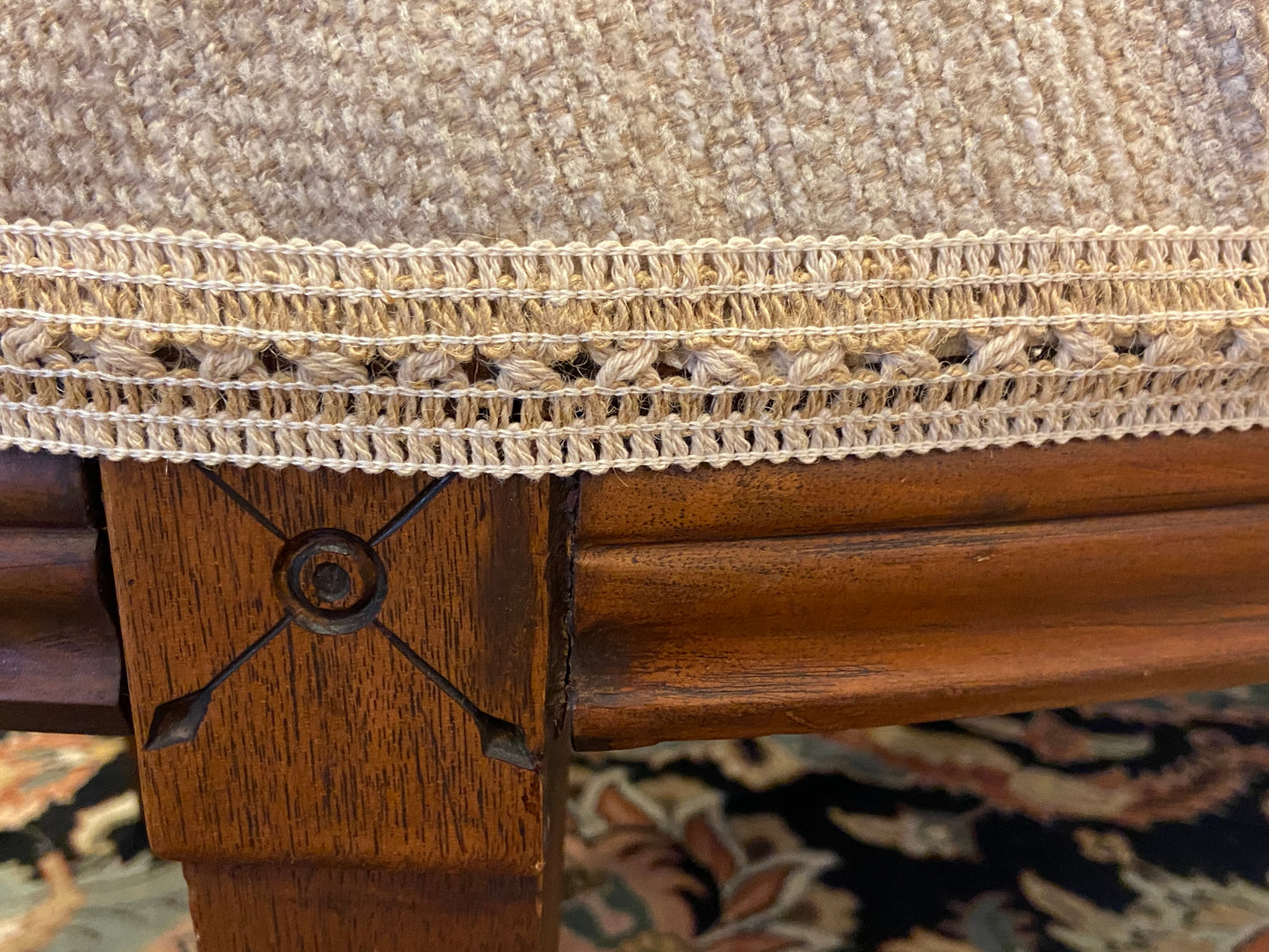 Upholstered Oval Ottoman (27691)