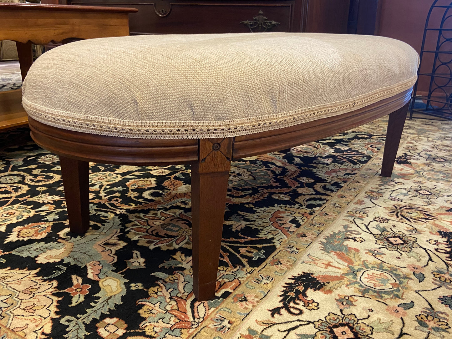 Upholstered Oval Ottoman (27691)