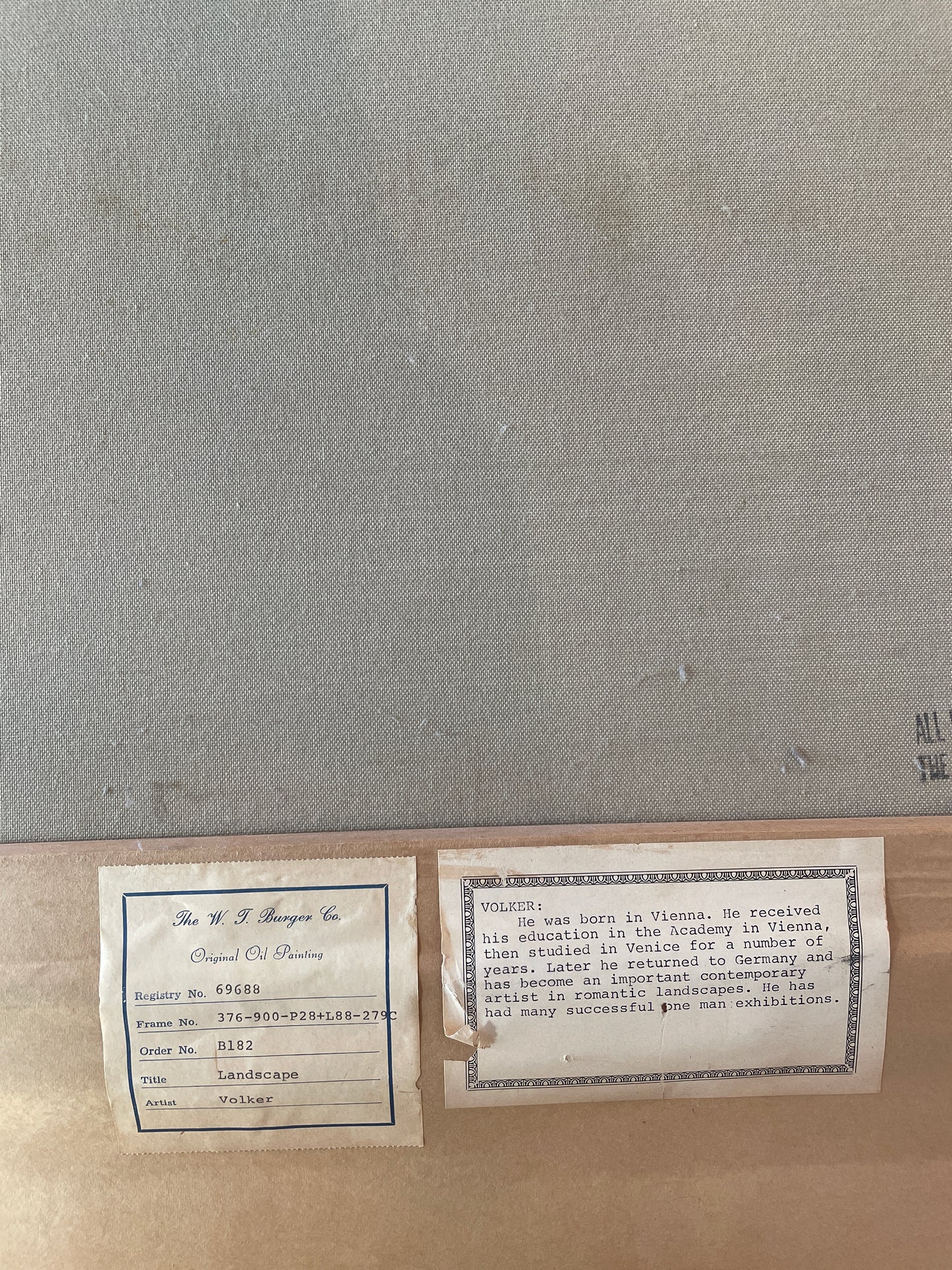 W Volker Landscape, Oil on Canvas (0L4001)