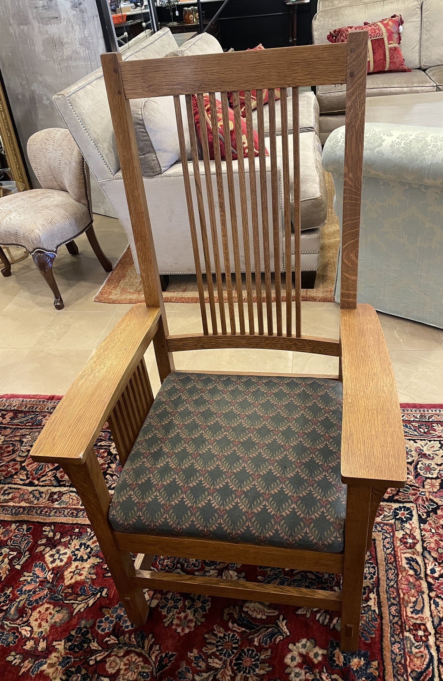 Stickley Mission Trestle Table with 6 Chairs (0OP001)