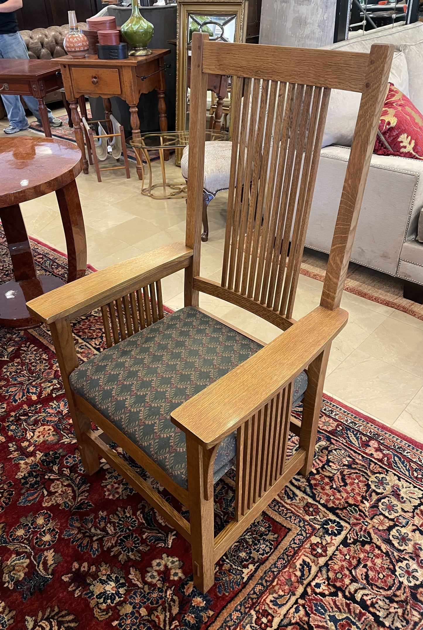 Stickley Mission Trestle Table with 6 Chairs (0OP001)