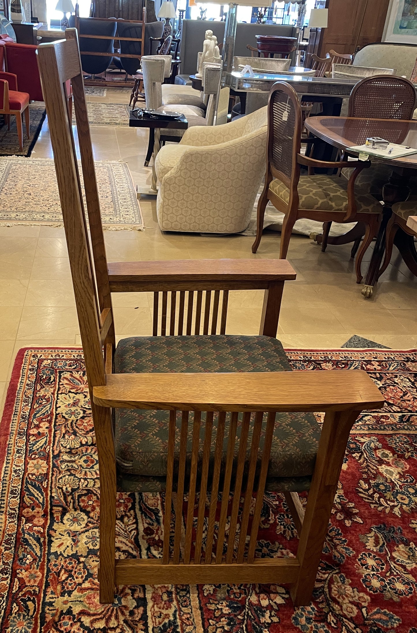 Stickley Mission Trestle Table with 6 Chairs (0OP001)