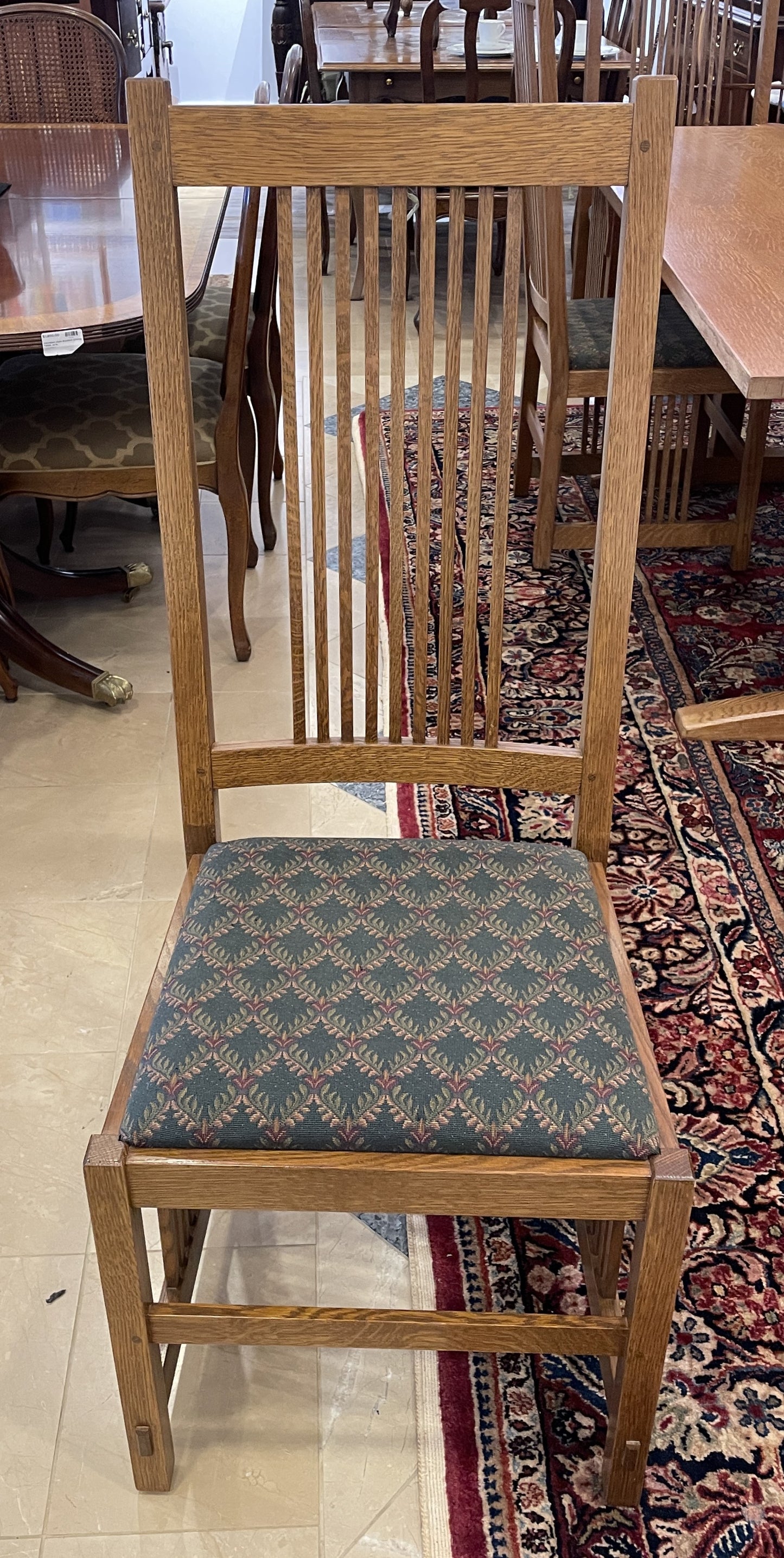 Stickley Mission Trestle Table with 6 Chairs (0OP001)