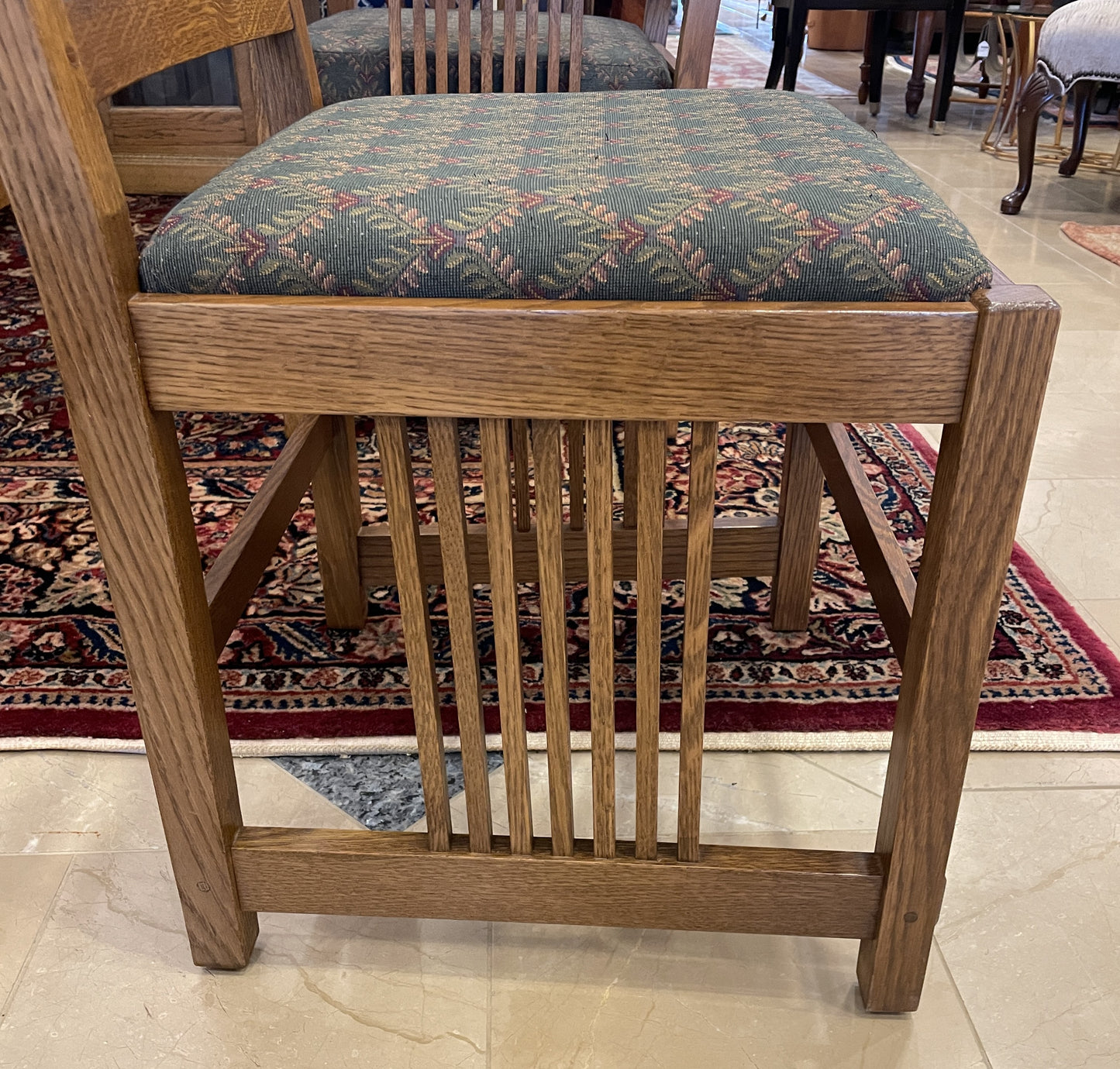 Stickley Mission Trestle Table with 6 Chairs (0OP001)