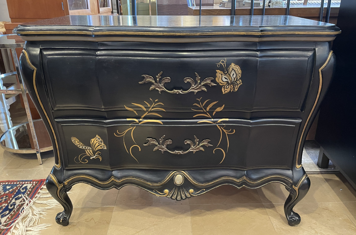 Two drawer chest with butterflies, AS IS (0OQ00F)