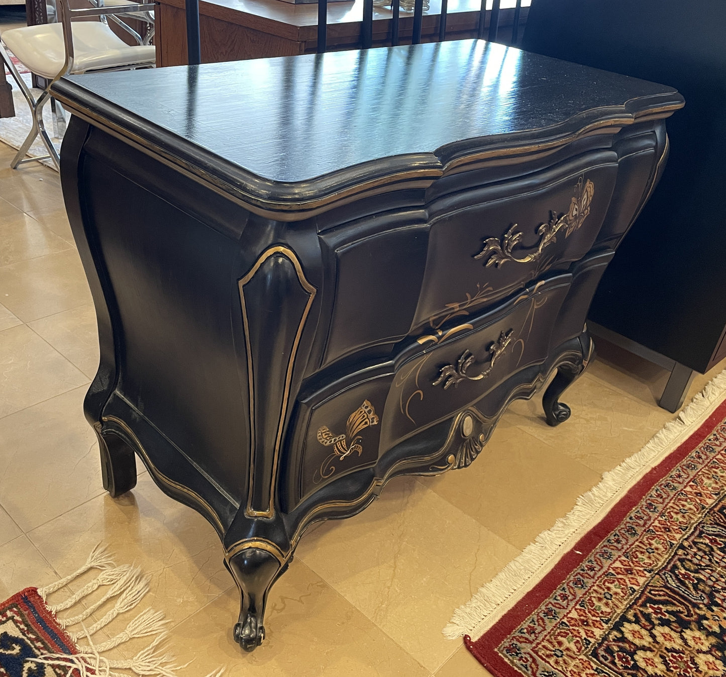 Two drawer chest with butterflies, AS IS (0OQ00F)